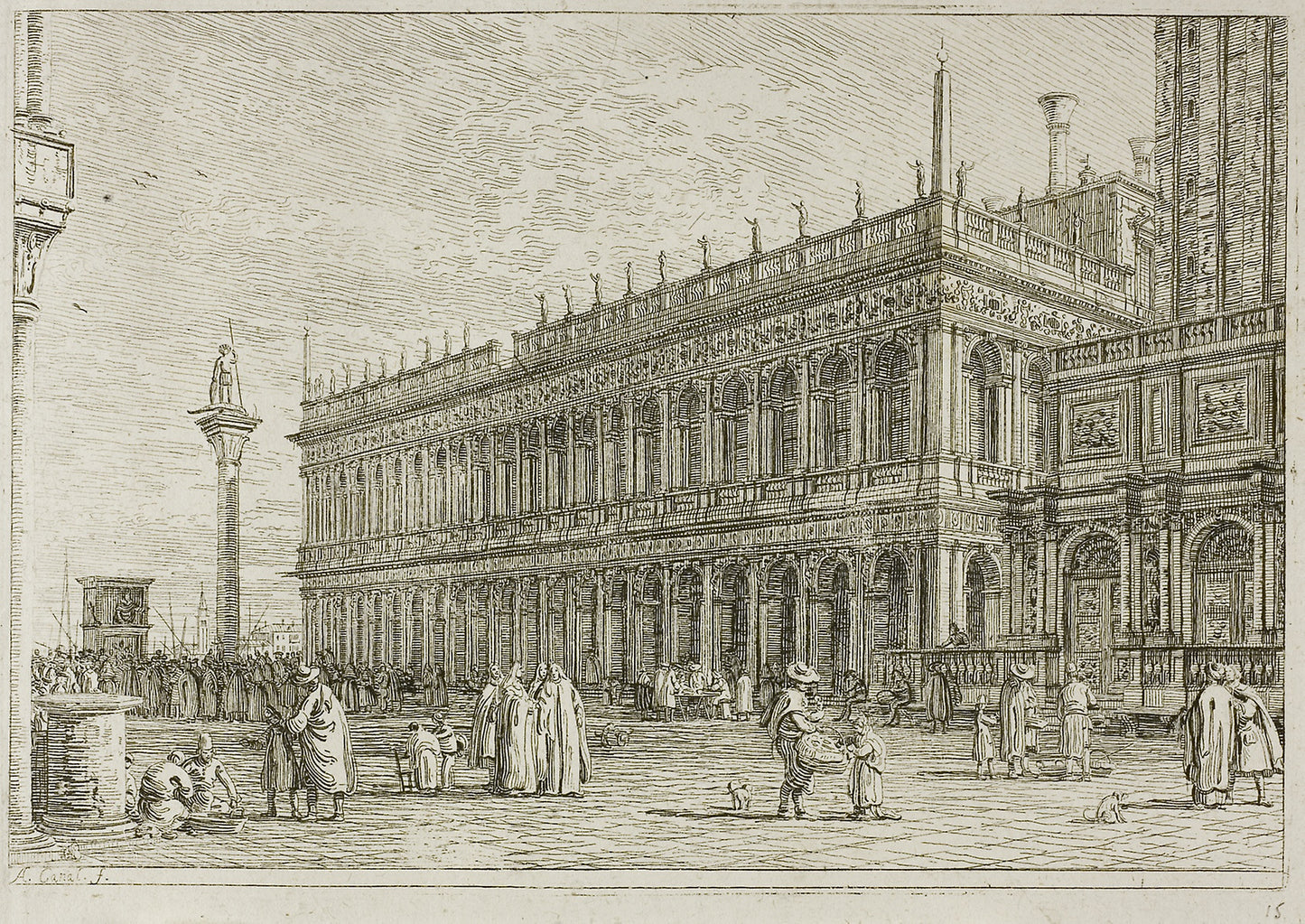 The Library, from Vedute - Canaletto, Poster Print Wall Art