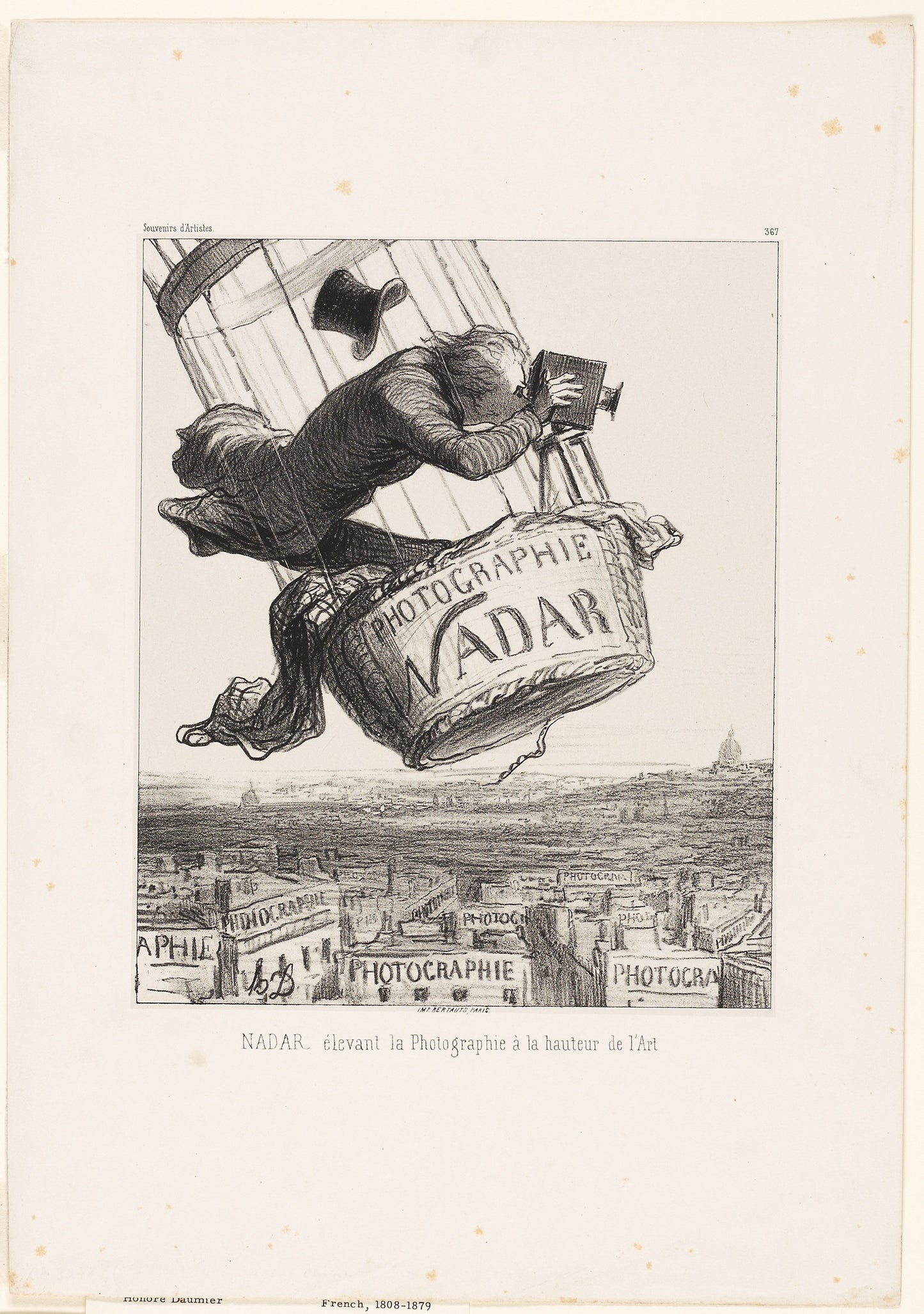 Nadar Elevating Photography to the Heights of Art - Honoré Victorin Daumier , Poster Print Wall Art