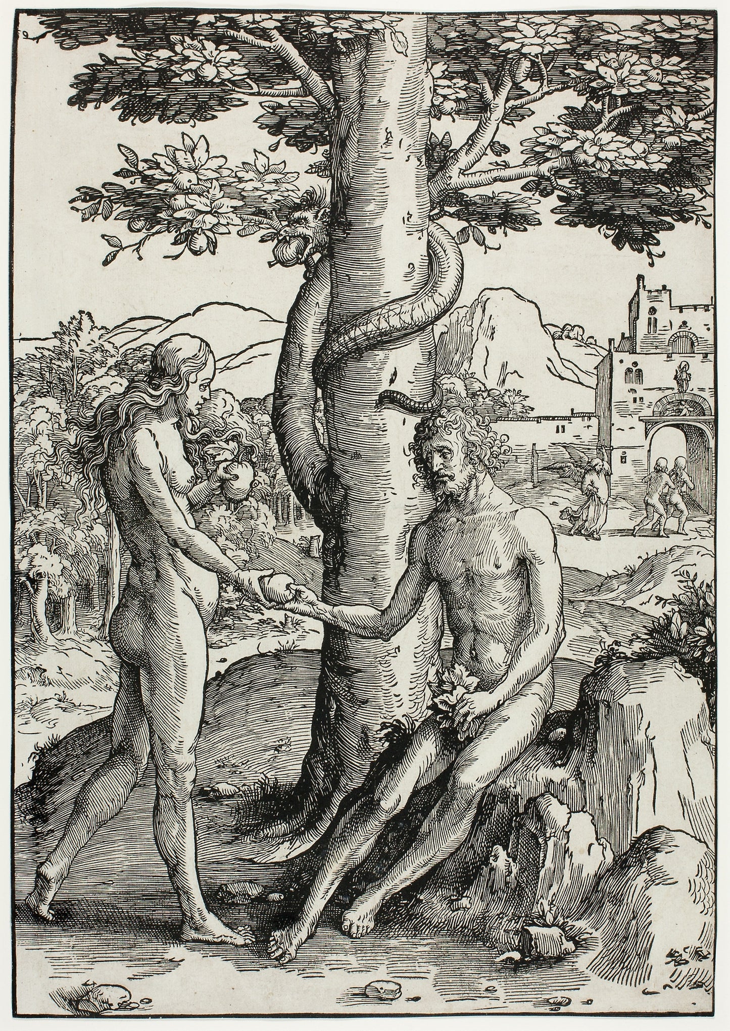 Adam and Eve (The Fall of Man) - Lucas van Leyden, Poster Print Wall Art