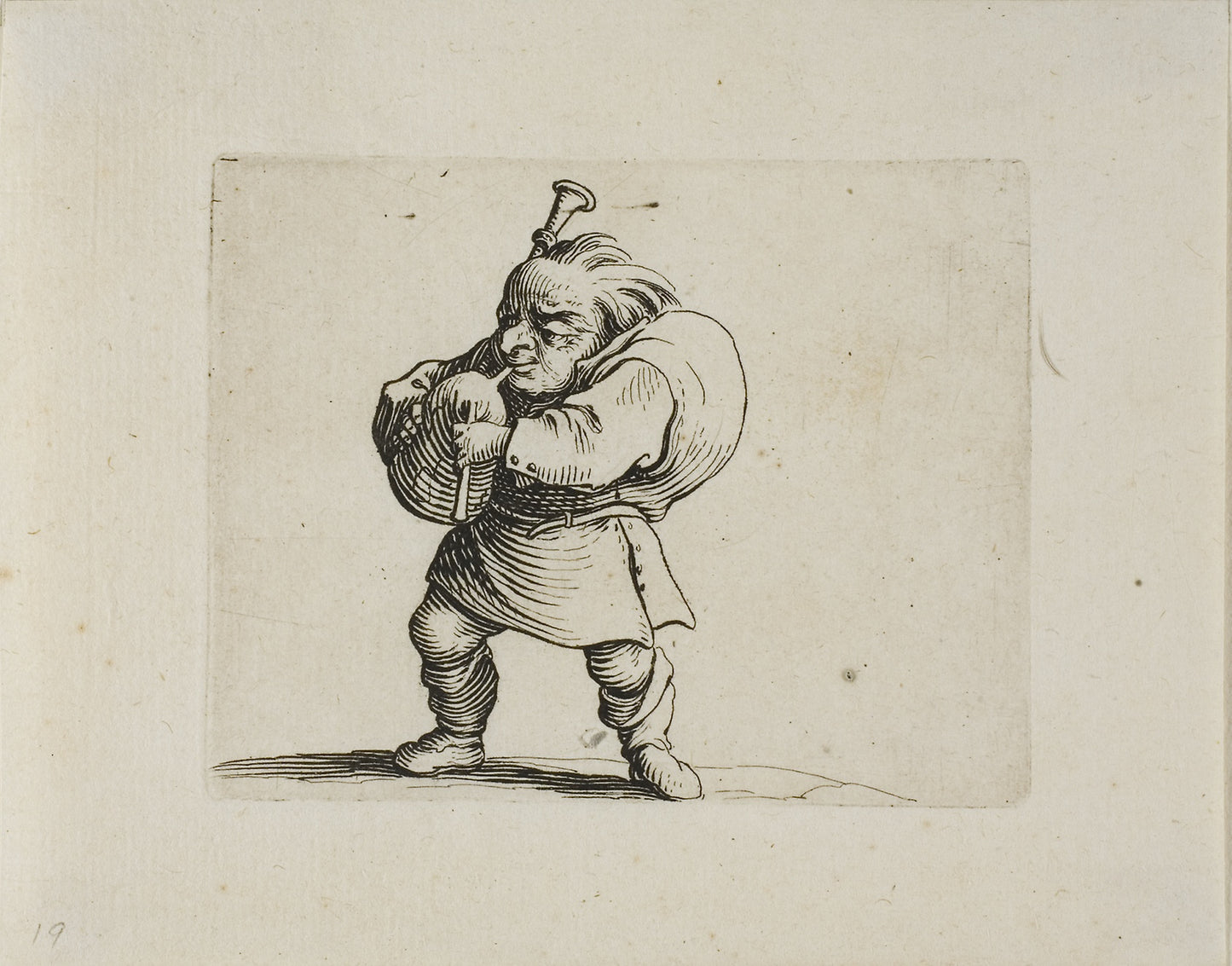 Bagpipe Player, from Varie Figure Gobbi - Jacques Callot, Poster Print Wall Art