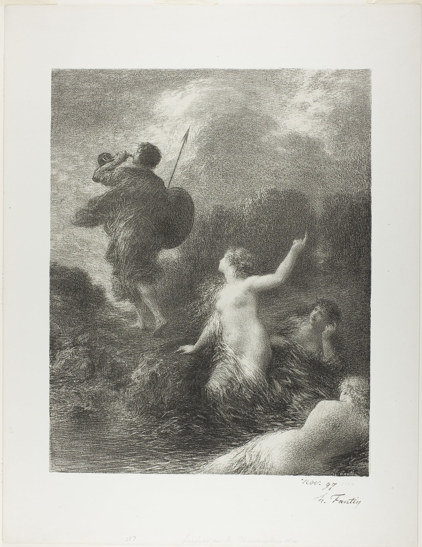 Twilight of the Gods - Siegfried and the Rhine Maidens - Henri Fantin-Latour, Poster Print Wall Art