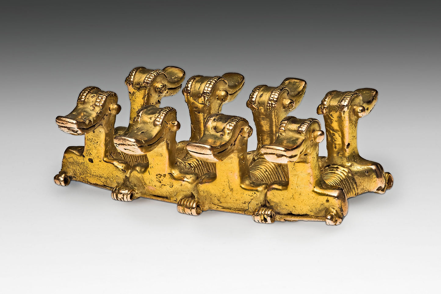 Pendant in the Form of Four Double-Headed Figures with Long Beaks, Possibly Ducks - Coclé, Poster Print Wall Art