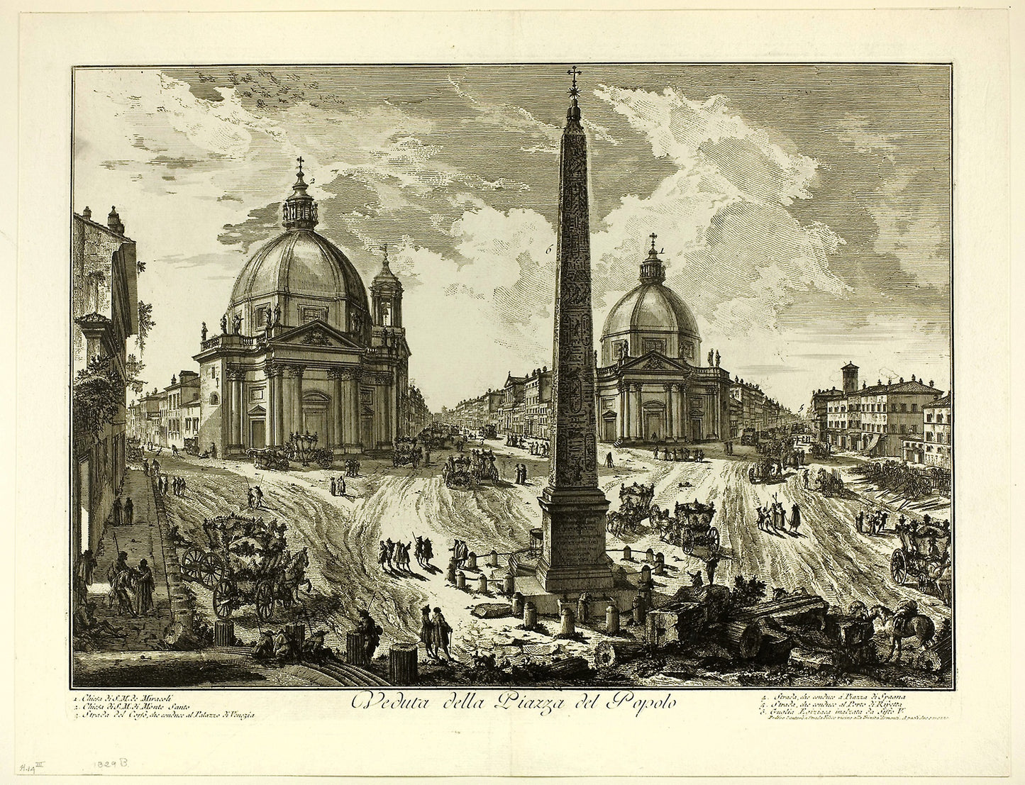 View of the Piazza del Popolo, from Views of Rome - Giovanni Battista Piranesi, Poster Print Wall Art