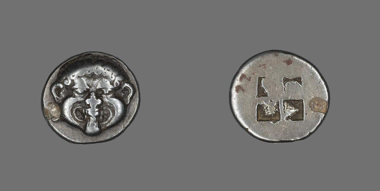 Drachm (Coin) Depicting a Gorgon - Greek, Poster Print Wall Art