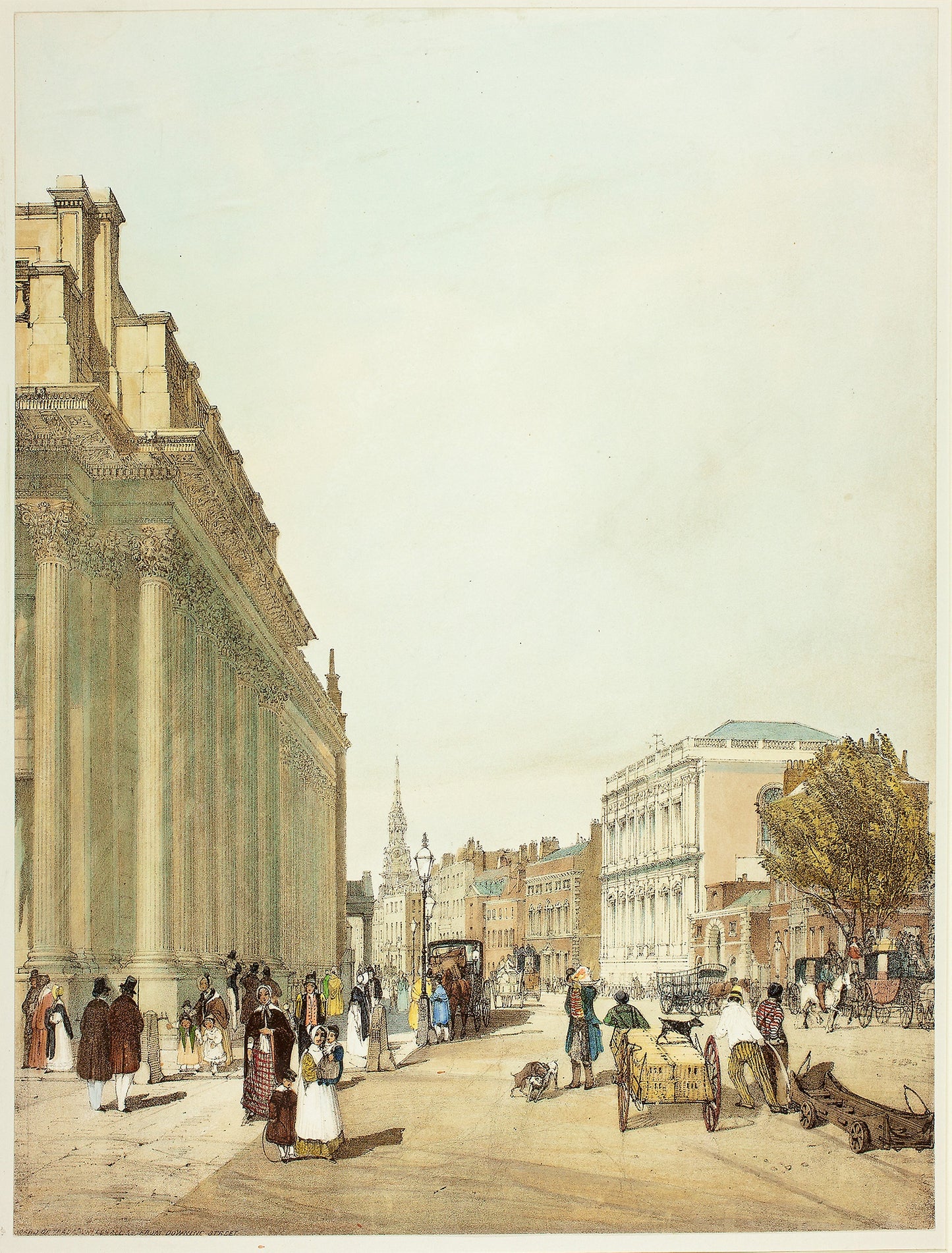 Board of Trade, Whitehall, from Downing Street, plate eight from Original Views of London as It Is - Thomas Shotter Boys (English, 1803-1874), Poster Print Wall Art