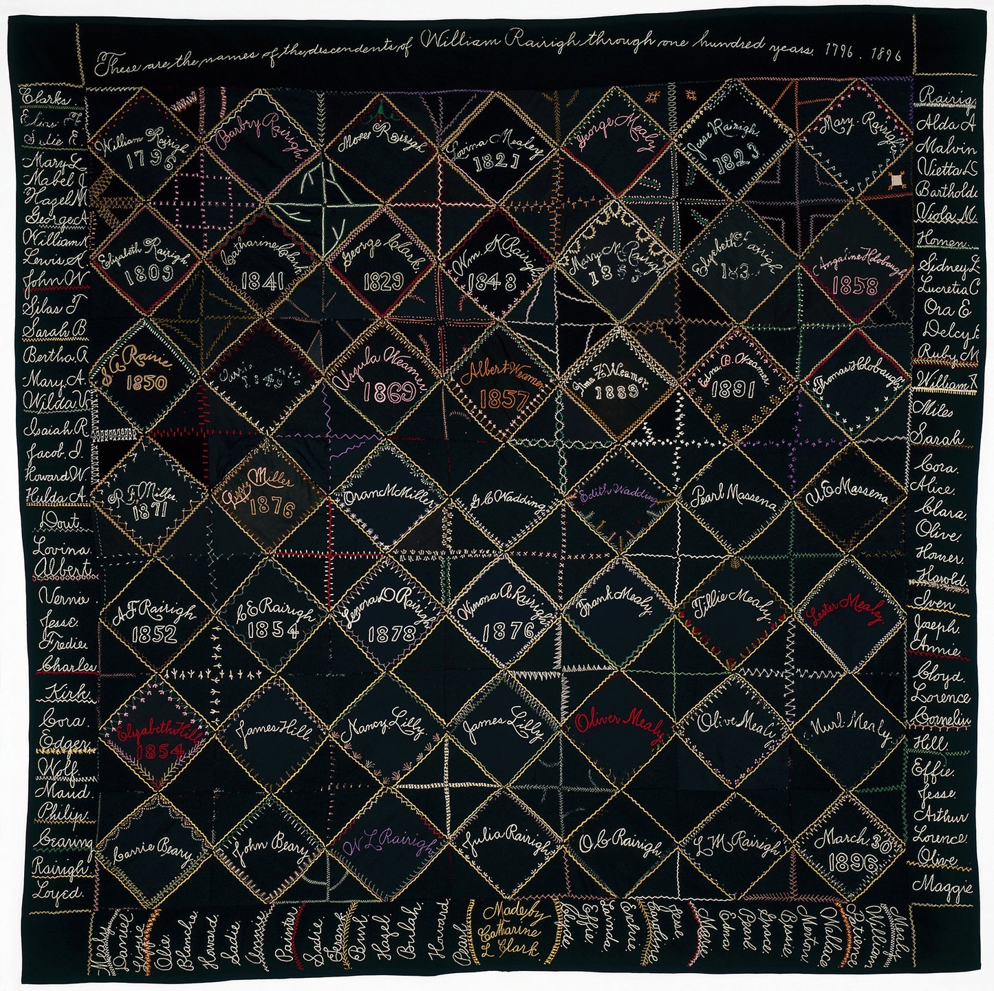 Bedcover Entitled "Genealogy" - Designed and Executed - Catharine L. Clark, Poster Print Wall Art