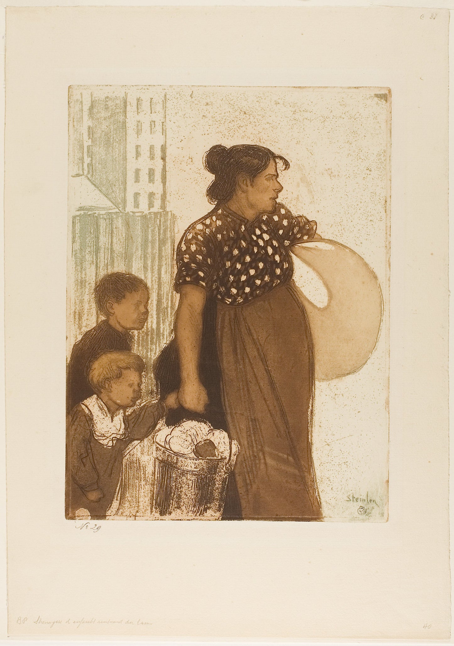 Housewife and Children Returning from the Laundry House - Théophile-Alexandre Steinlen, Poster Print Wall Art