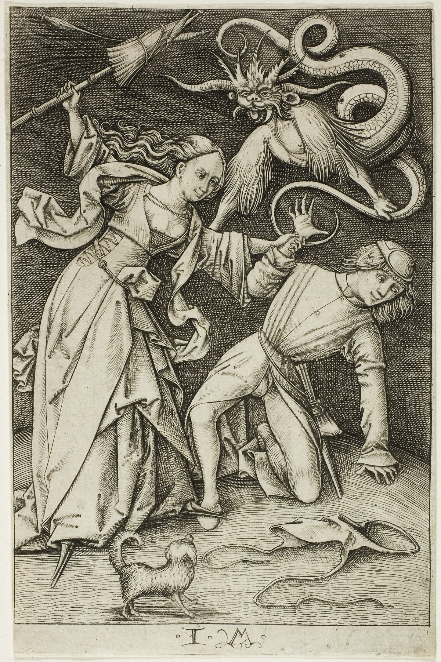 The Fight over the Trousers - Israhel van Meckenem, Poster Print Wall Art