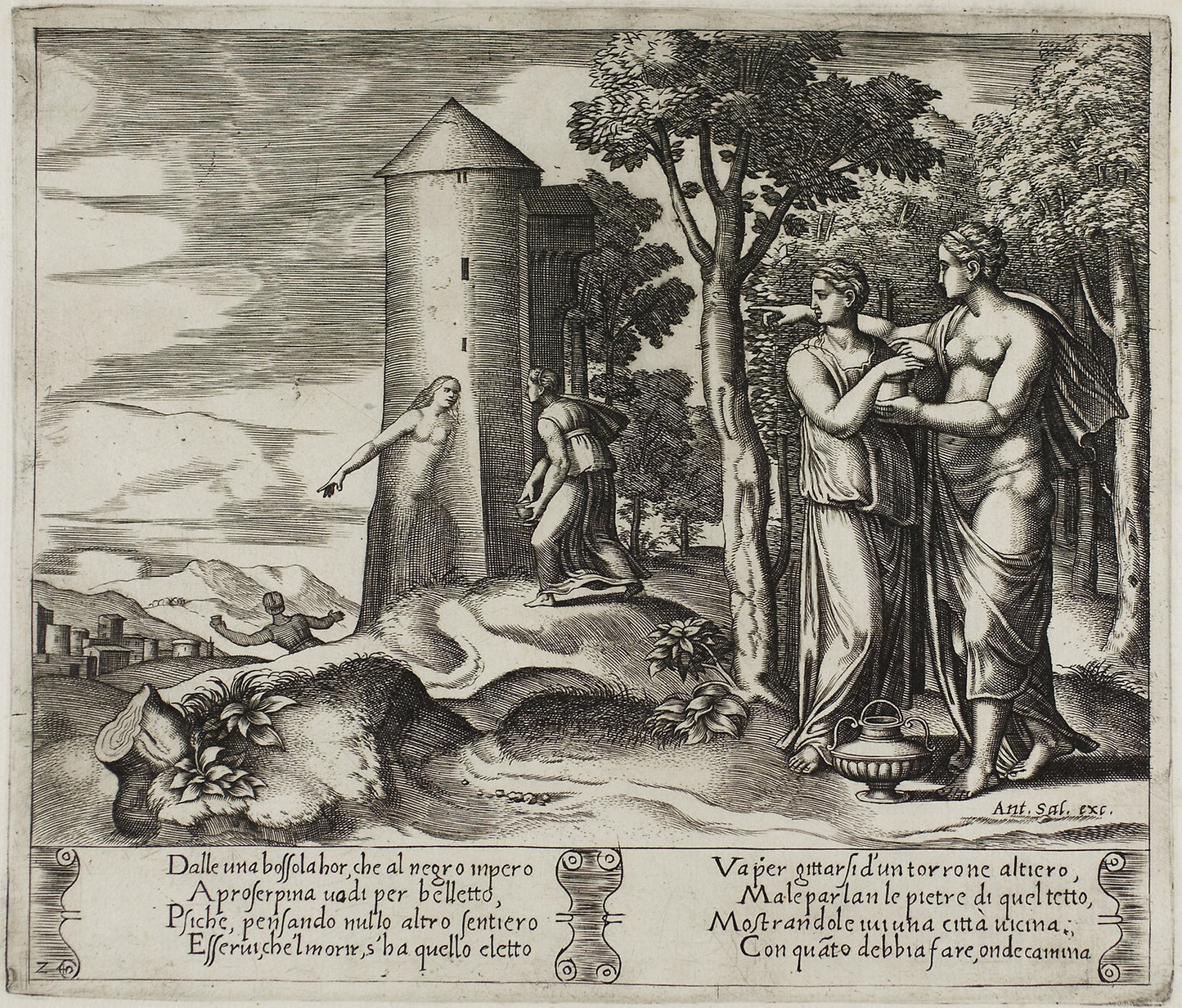 Psyche Leaves for the Underworld: Master of the Die (Italian, active c. 1530-1560),16x12"(A3) Poster