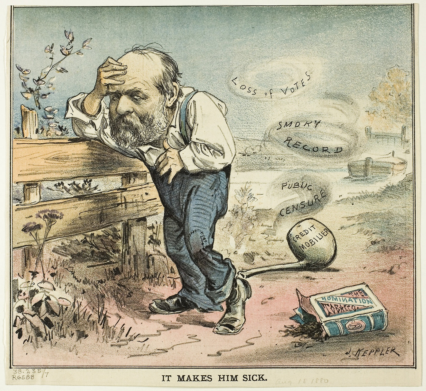It Makes Him Sick, from Puck - Joseph Keppler, Poster Print Wall Art