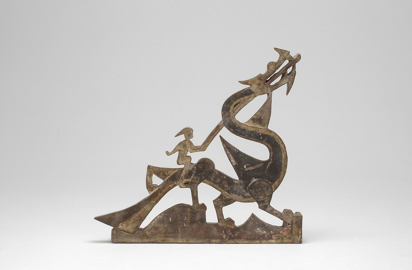 Immortals Riding Dragons - Section of a Tomb Pediment - China; probably from Henan province, Poster Print Wall Art