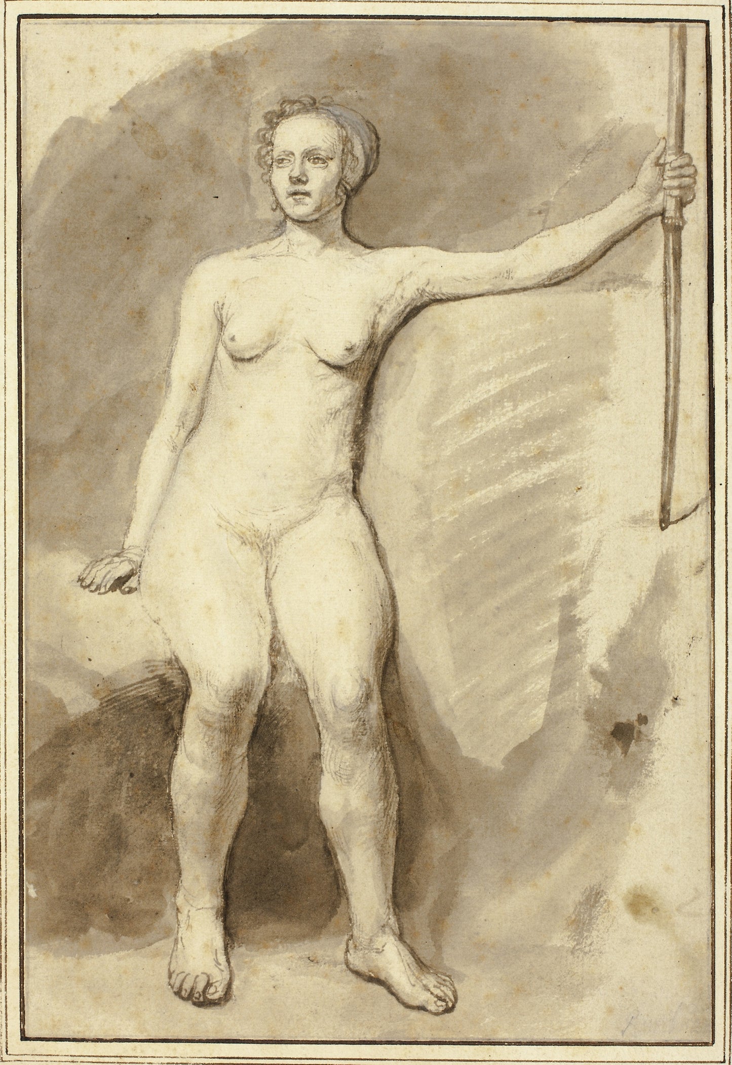 Seated Female Nude - Samuel van Hoogstraten, Poster Print Wall Art