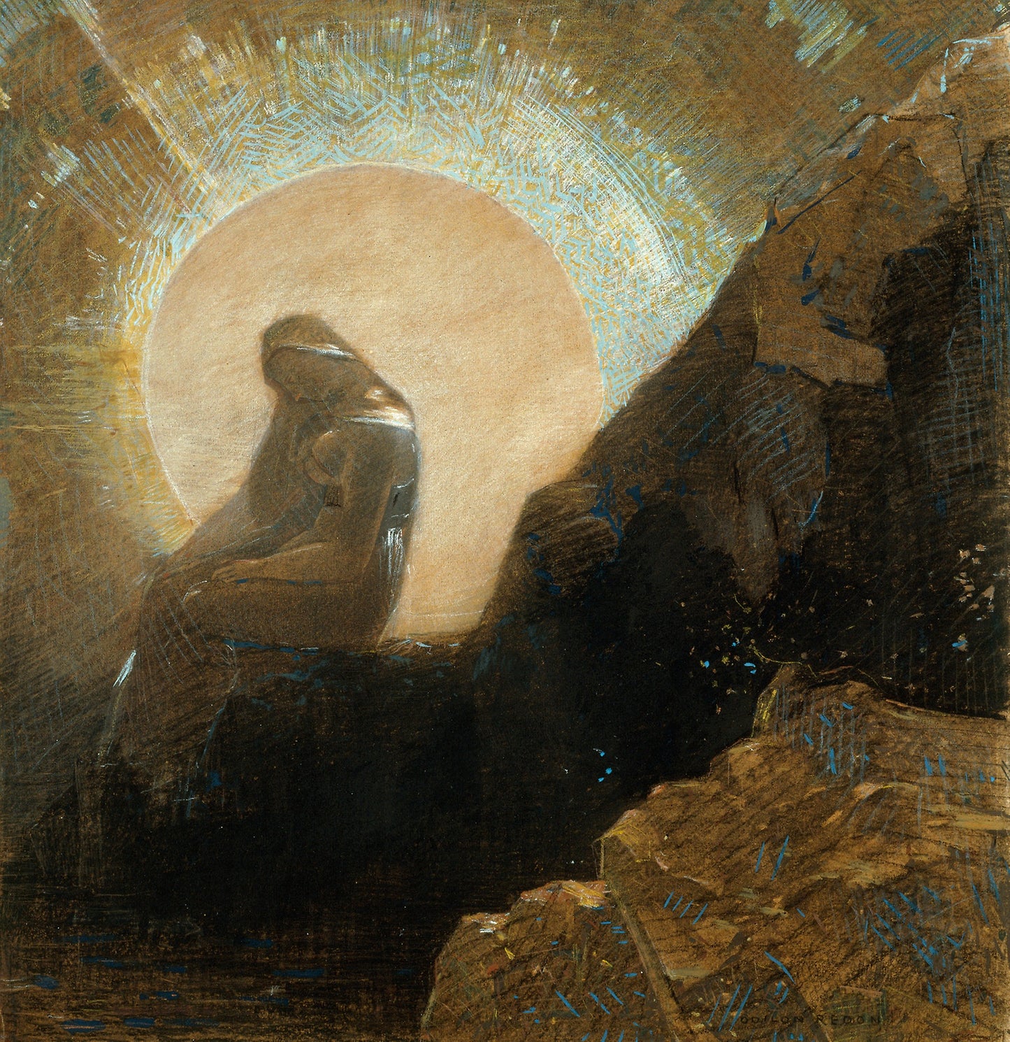 Melancholy - Odilon Redon, Poster Print Wall Art