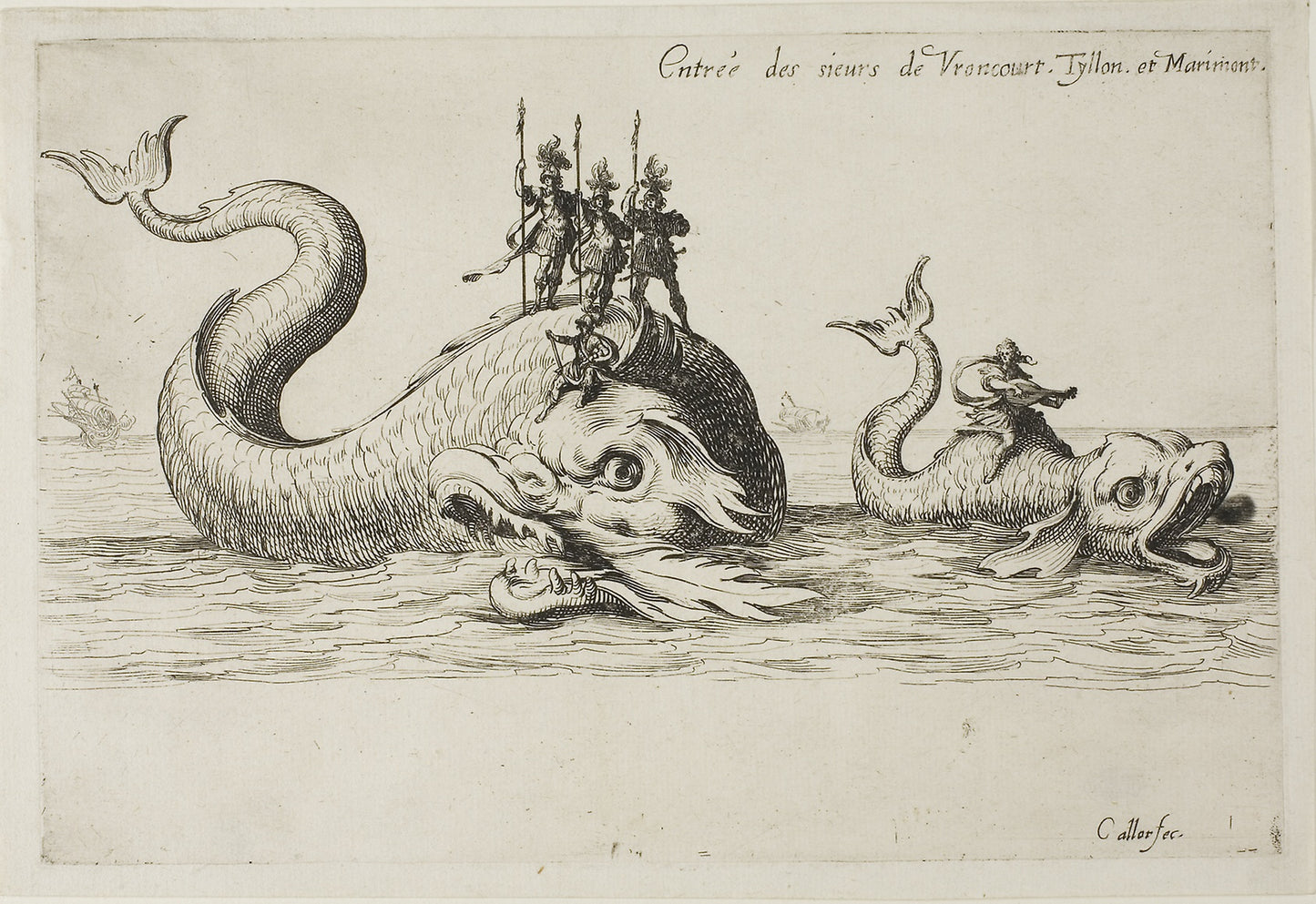 Entry of Mm. de Vroncourt, Tyllon, and Marimont, from The Combat at the Barrier - Jacques Callot, Poster Print Wall Art