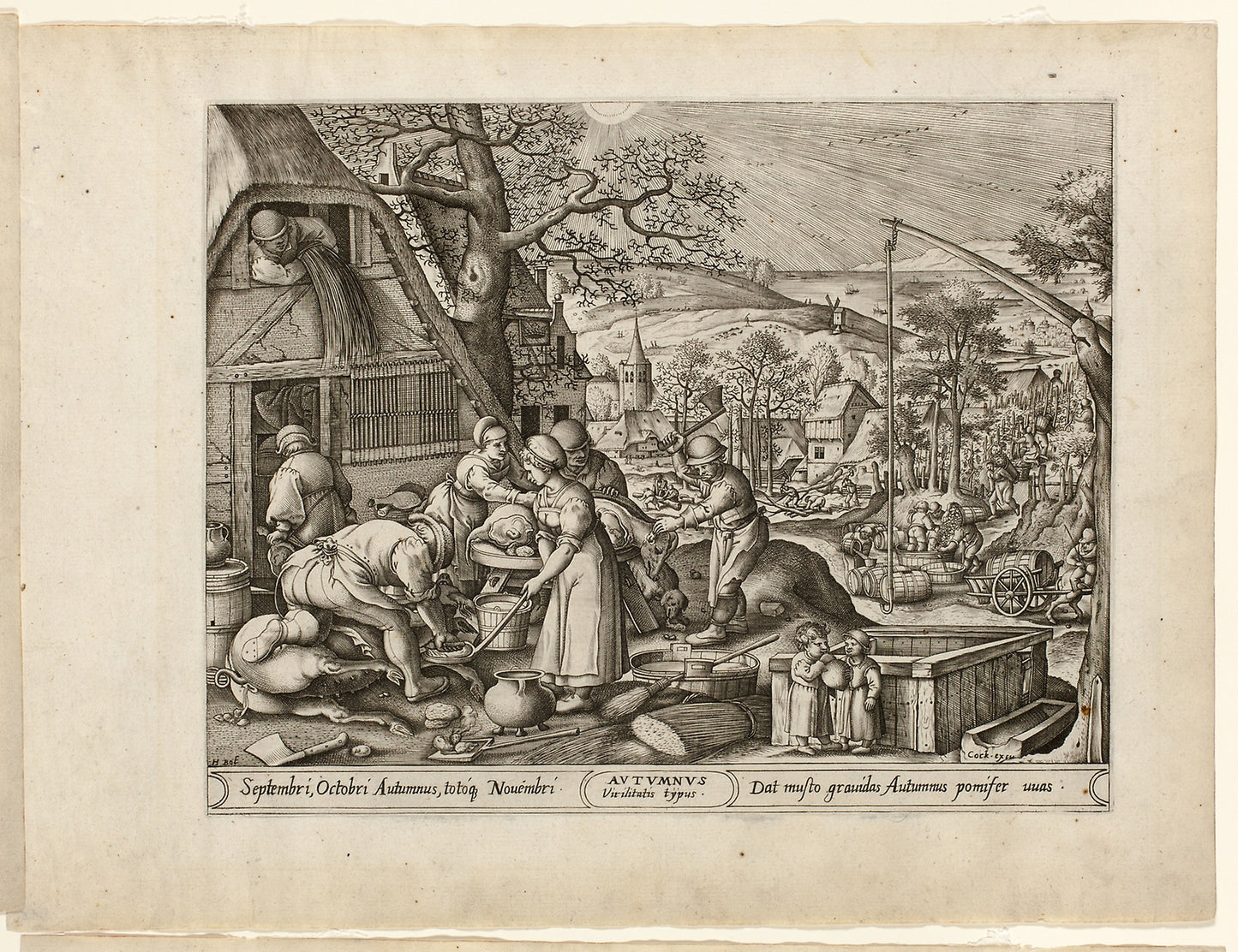 Autumn, from The Four Seasons - Pieter van der Heyden (Flemish, c. 1530–after 1584), Poster Print Wall Art
