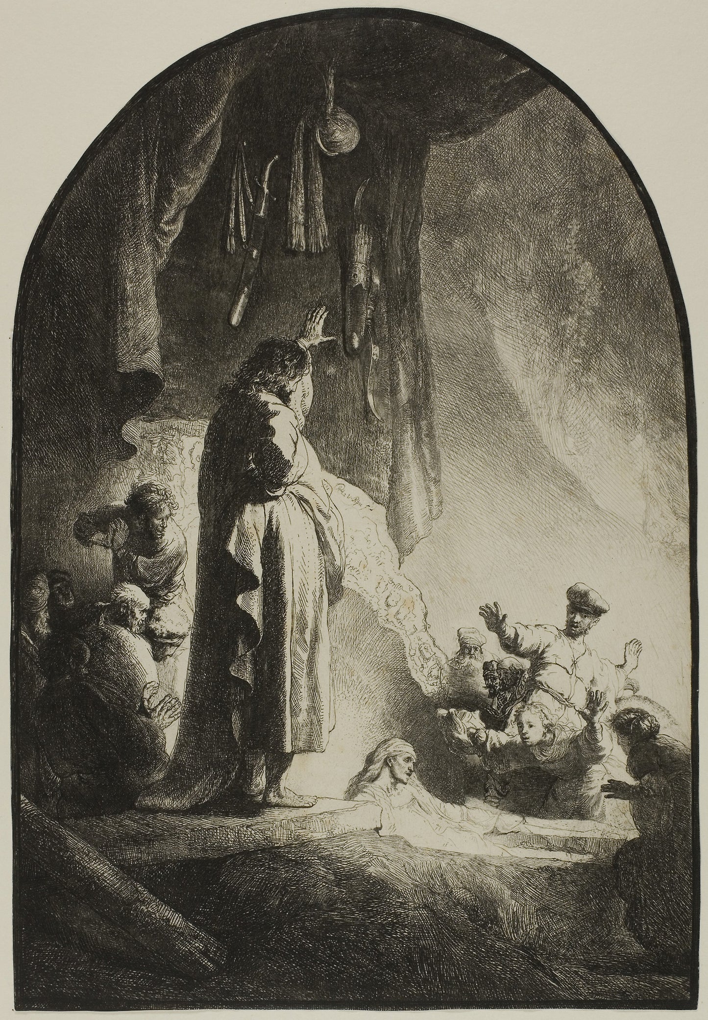 The Raising of Lazarus - The Larger Plate - Rembrandt van Rijn, Poster Print Wall Art