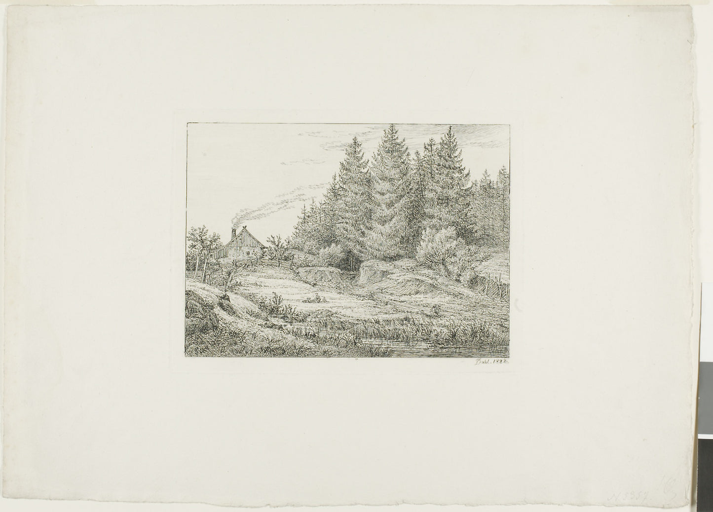 Farmhouse in an Evergreen Forest - Johan Christian Clausen Dahl, Poster Print Wall Art