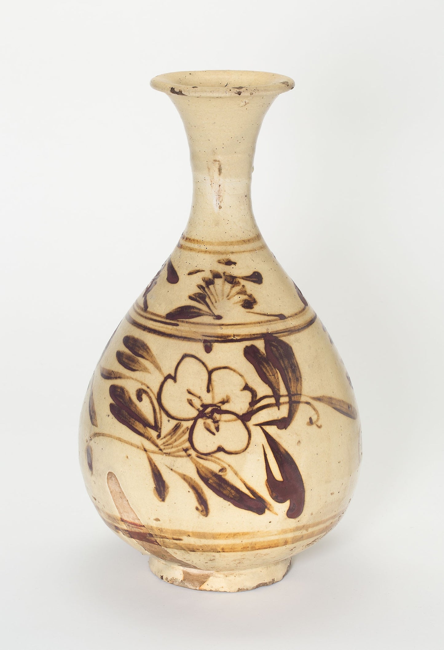 Pear-Shaped Bottle with Floral Sprays and Leaves - China, Poster Print Wall Art