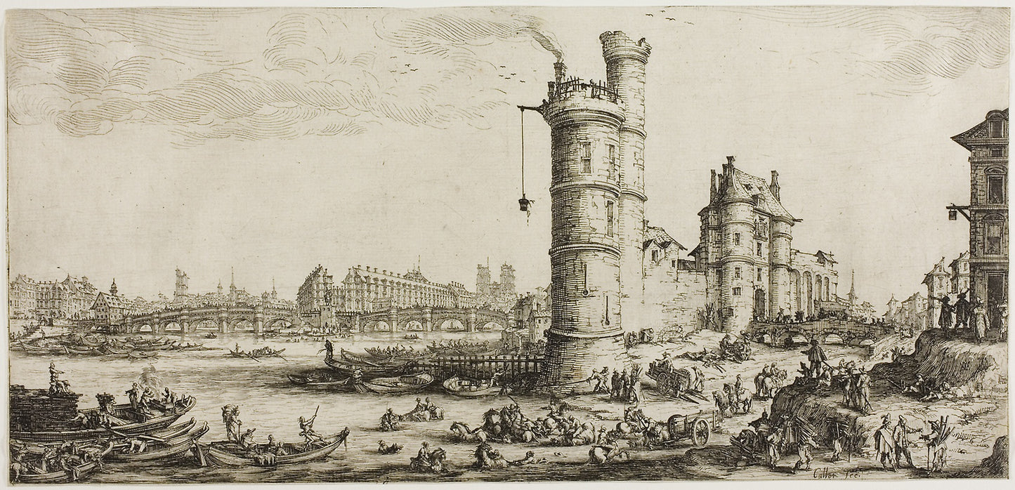 View of the Pont Neuf - Jacques Callot, Poster Print Wall Art