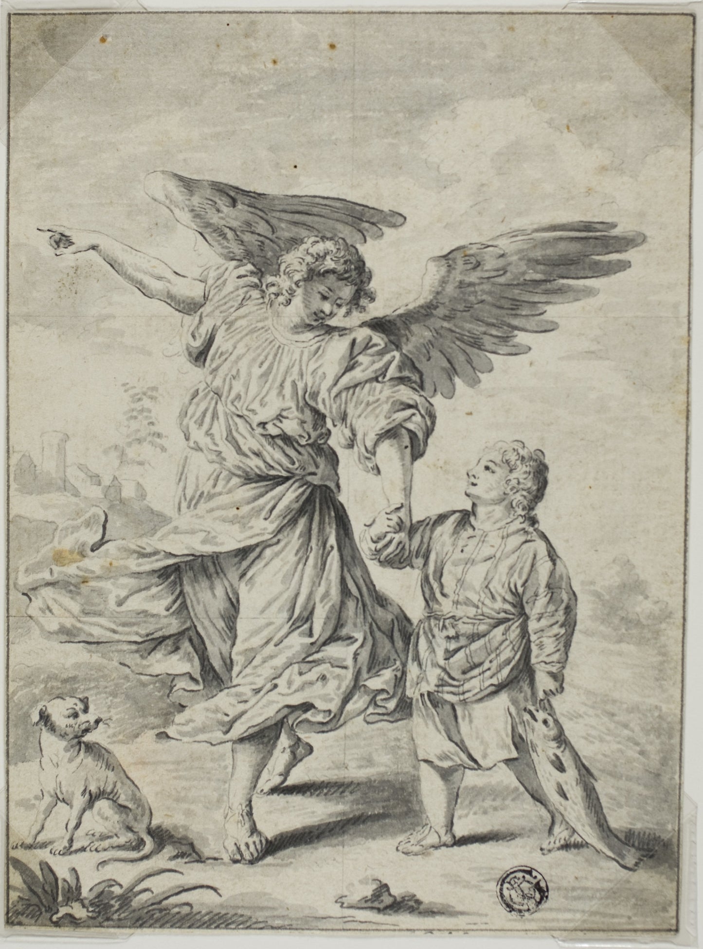 Tobias and the Angel - after Tiziano Vecellio, called Titian, Poster Print Wall Art