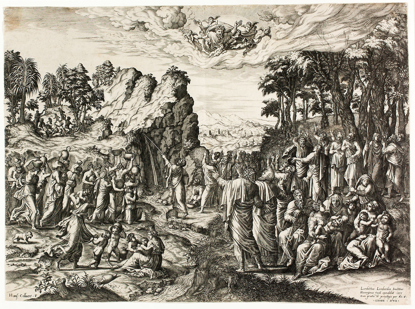 Moses Striking the Rock - Jan Collaert, I, (Flemish, c. 1530-1581), Poster Print Wall Art