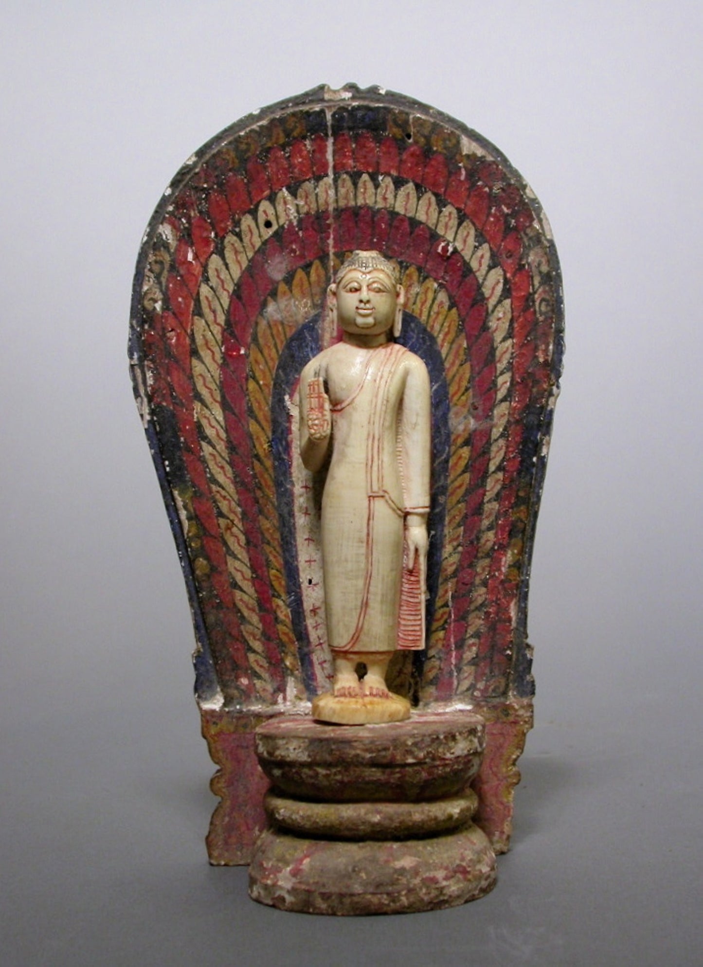 Buddha Standing with Hand in the Gesture of Reassurance (Abhayamudra) with Radiating Nimbus - Sri Lanka, Poster Print Wall Art