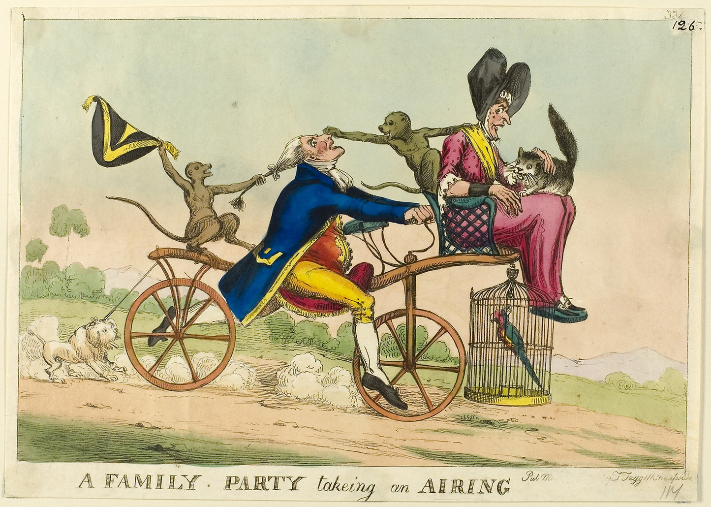 A Family Party Taking an Airing: Attributed to William Heath (English, 1794-1840),16x12"(A3) Poster