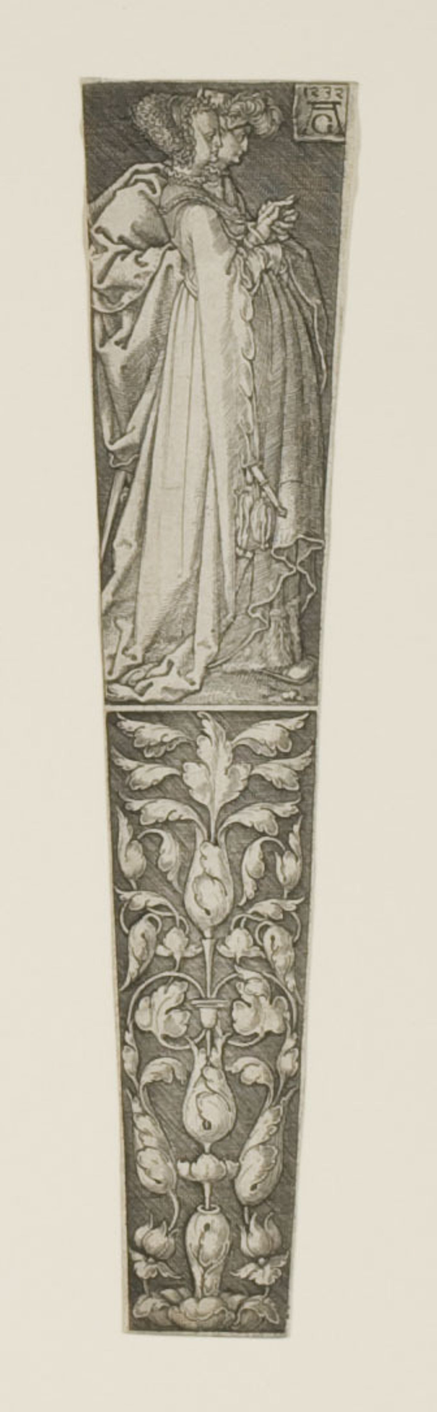 Dagger Sheath with a Young Couple Above - Heinrich Aldegrever, Poster Print Wall Art