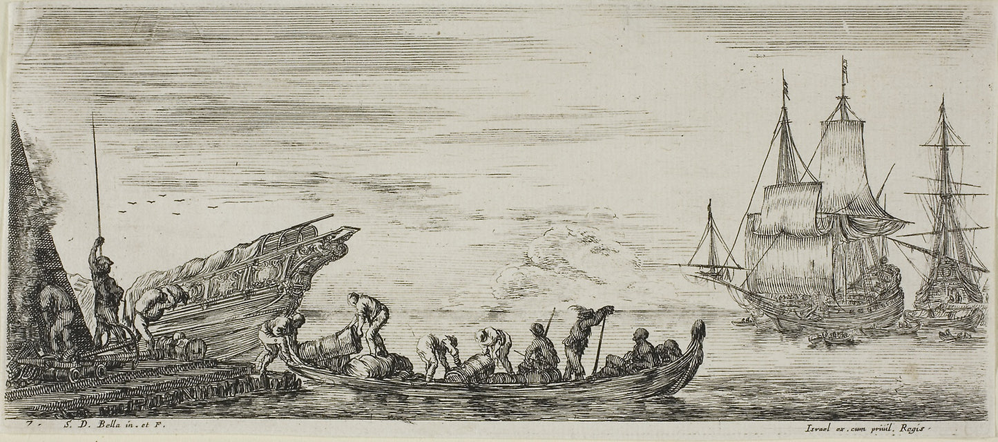 Plate One from Various Embarkments - Stefano della Bella, Poster Print Wall Art