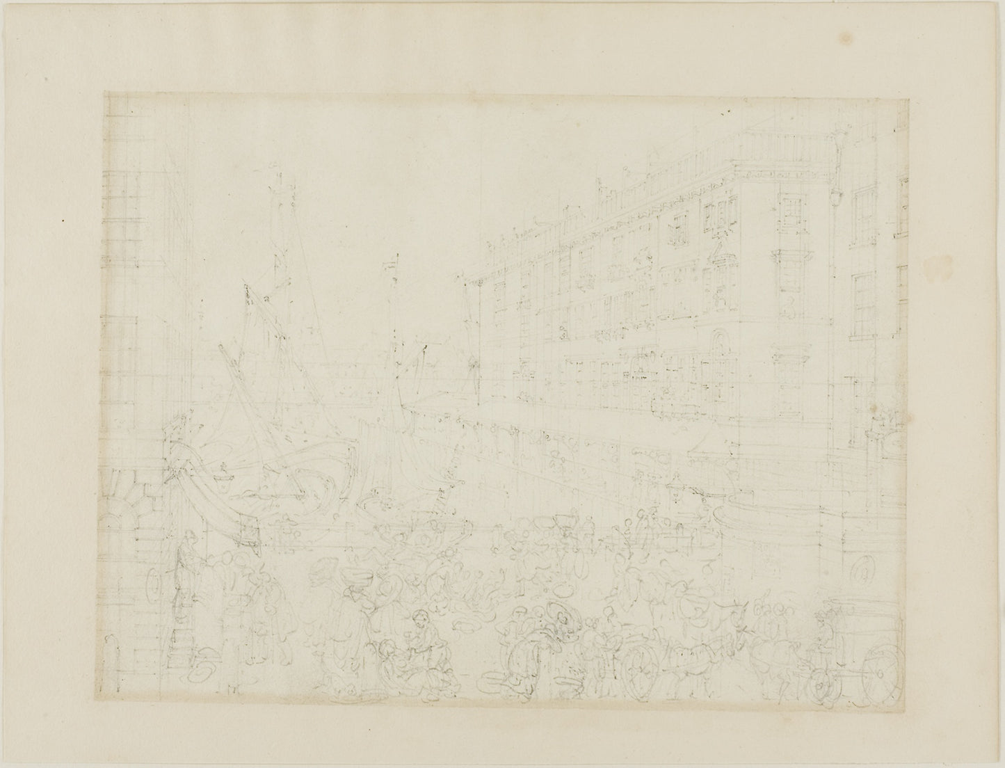 Study for Billingsgate Market, from Microcosm of London - Augustus Charles Pugin (English, born France, 1762-1832), Poster Print Wall Art