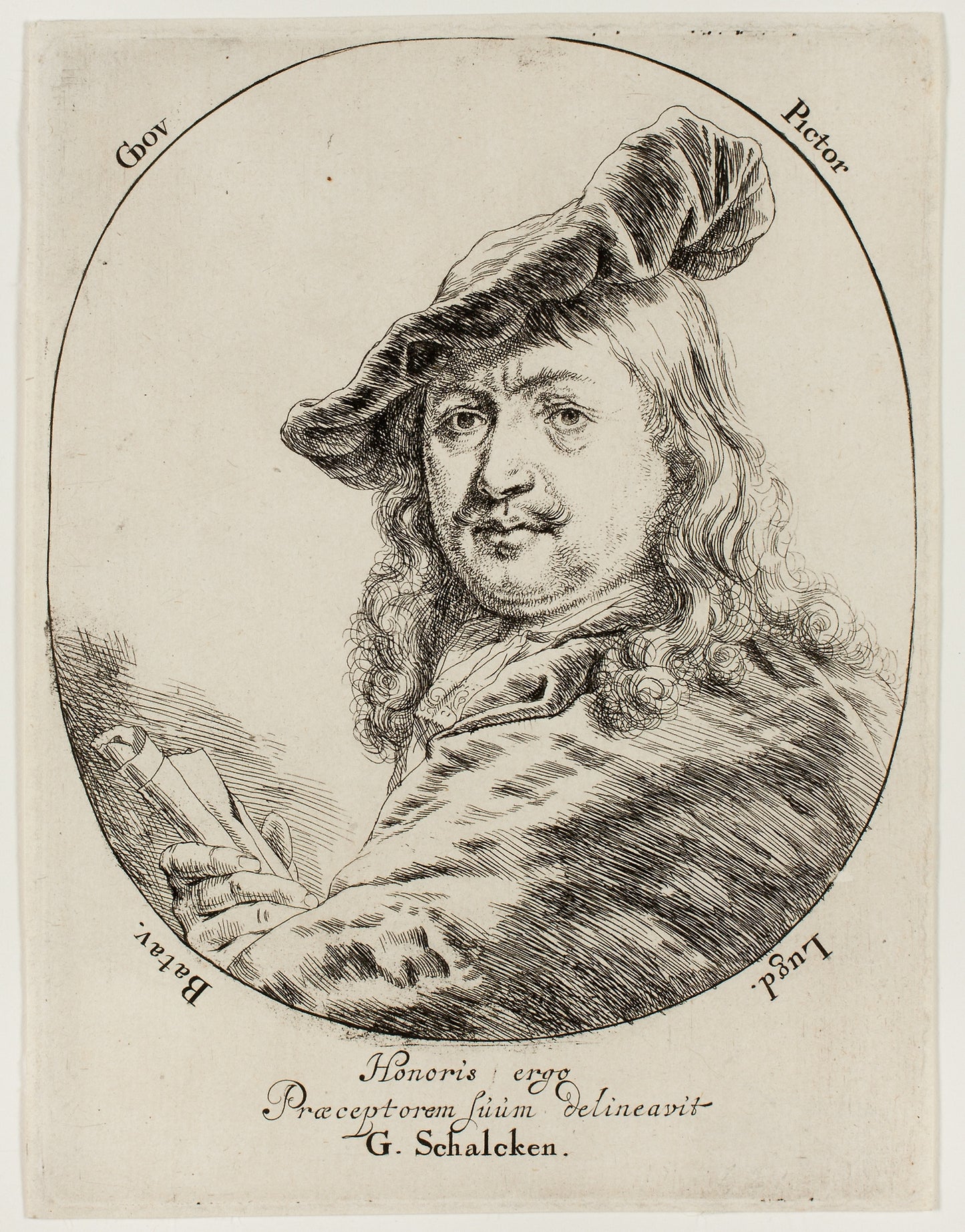 Portrait of Gerard Dou, the Painter - Godfried Schalcken, Poster Print Wall Art