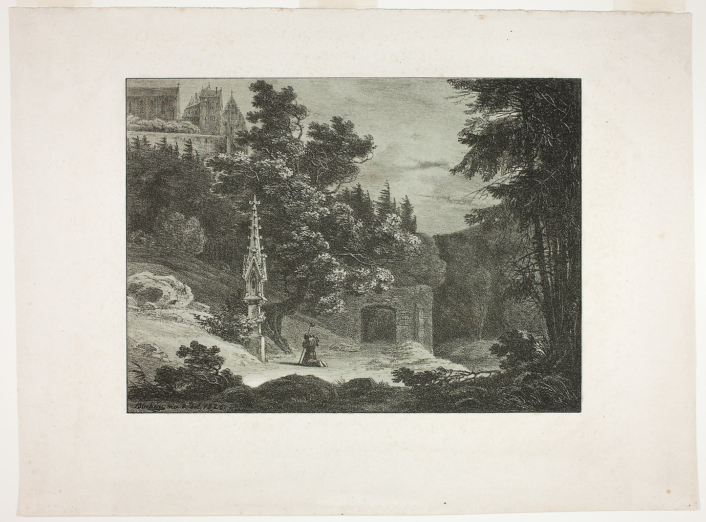 Pilgrim in the Woods - Carl Blechen, Poster Print Wall Art