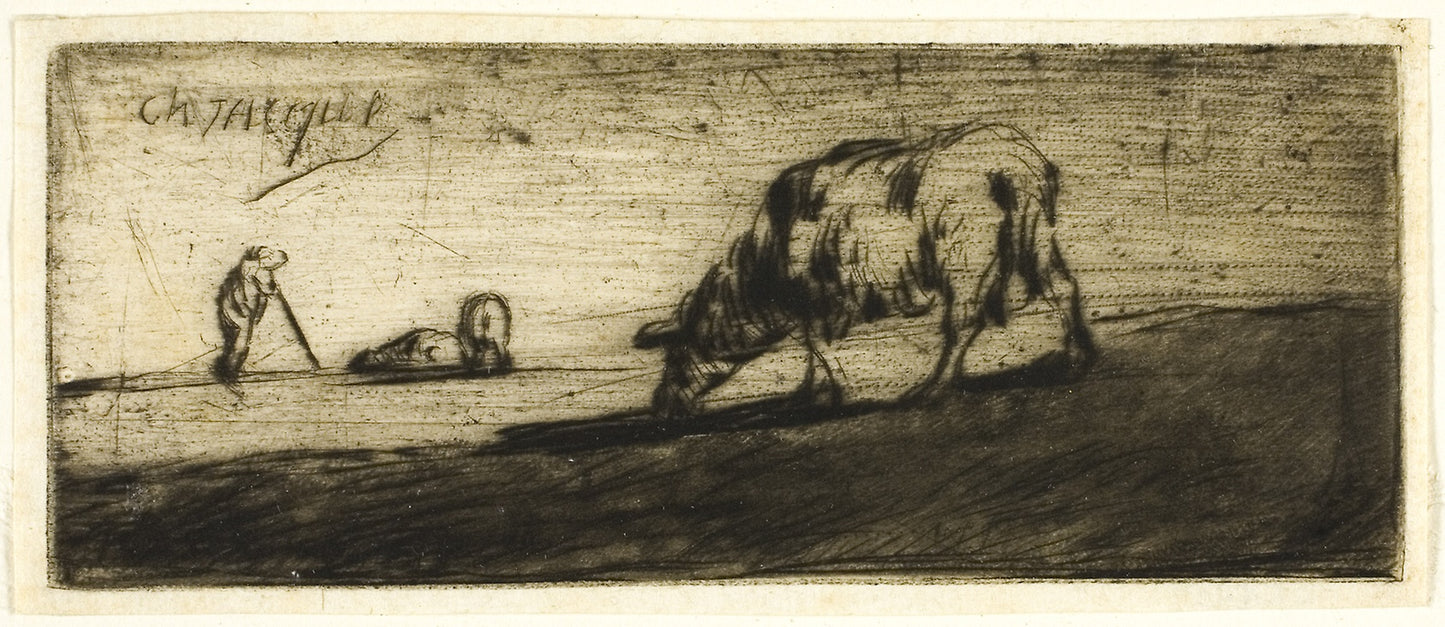 A Sheep Grazing: Jean François Millet (French, 1814-1875),16x12"(A3) Poster