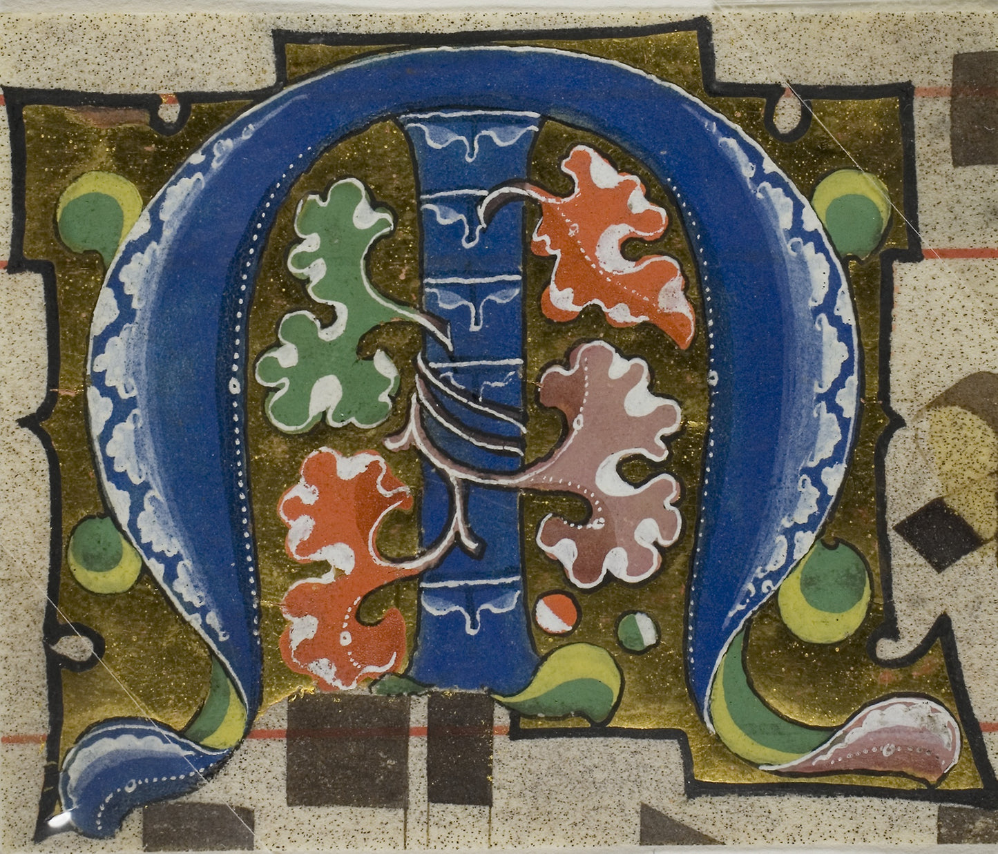 Decorated Initial "M" with Flowers from a Choirbook - Unknown Artist, Poster Print Wall Art