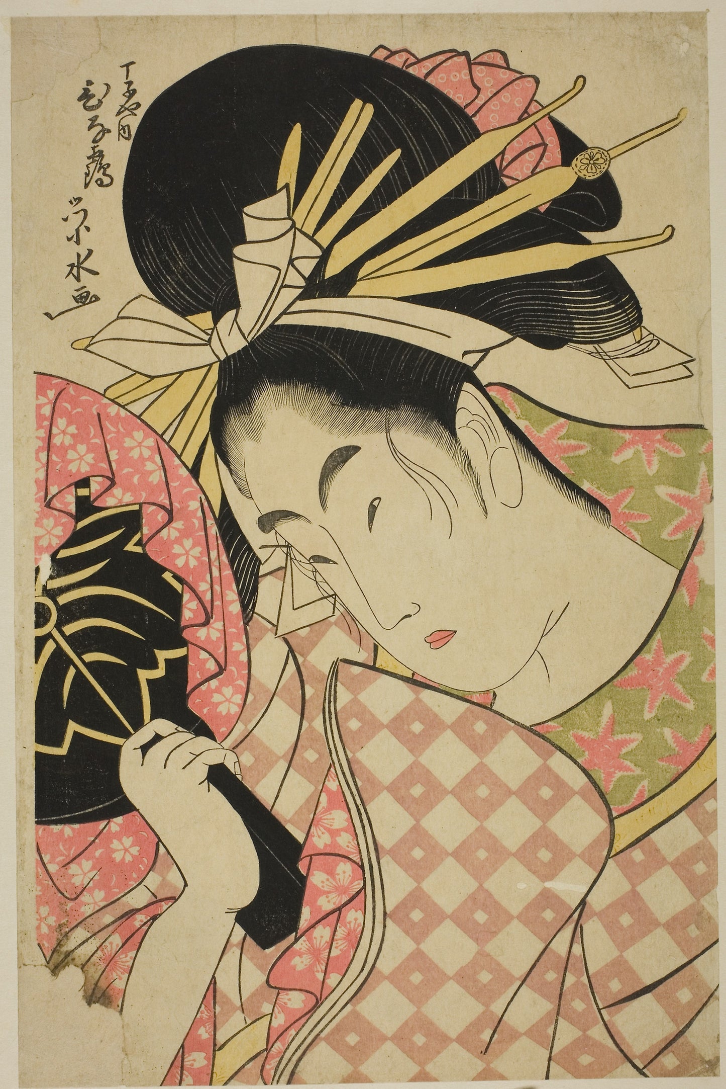 The courtesan Hinazuru of the Chojiya - Ichirakutei Eisui, Poster Print Wall Art
