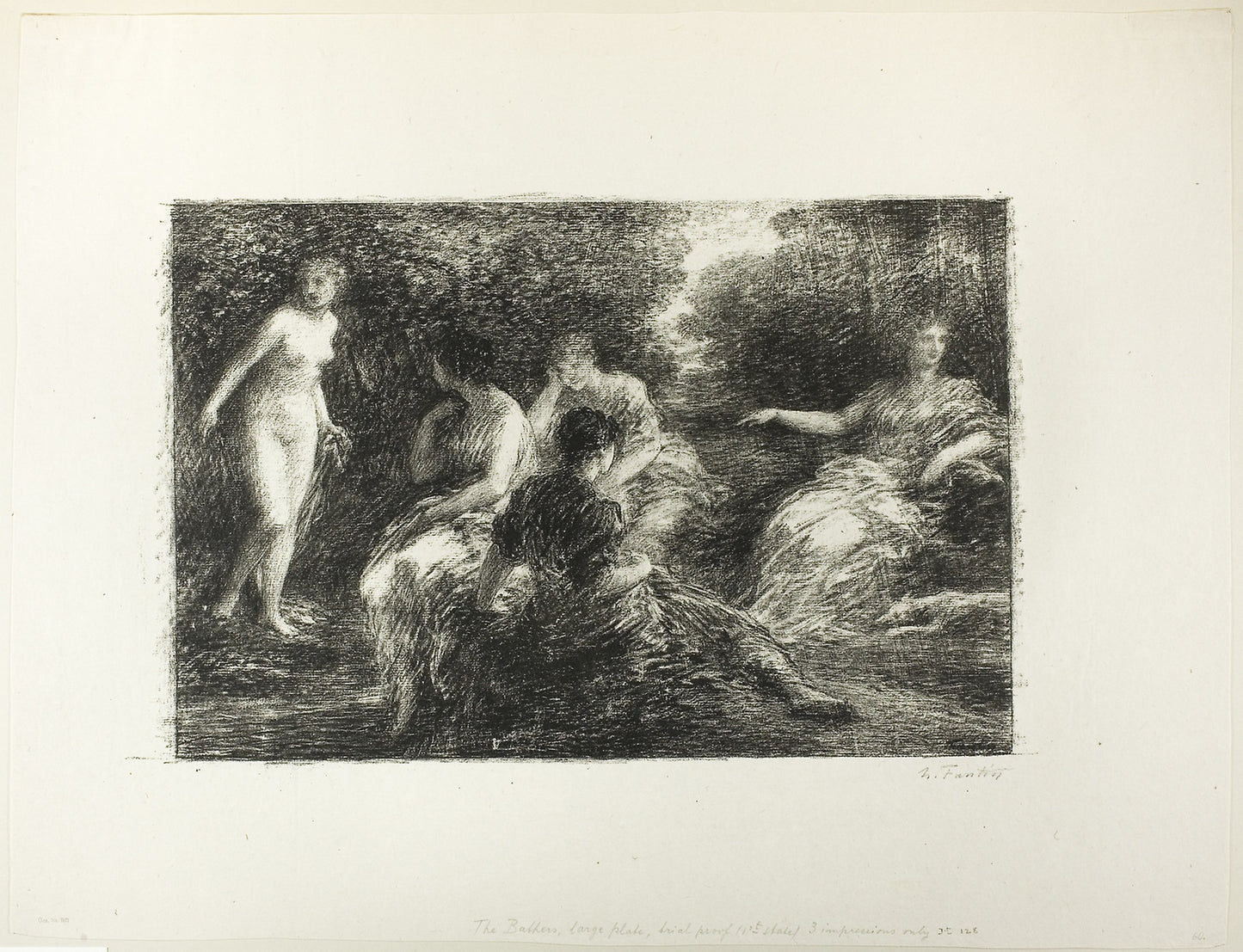 Bathing Women, third large plate - Henri Fantin-Latour, Poster Print Wall Art