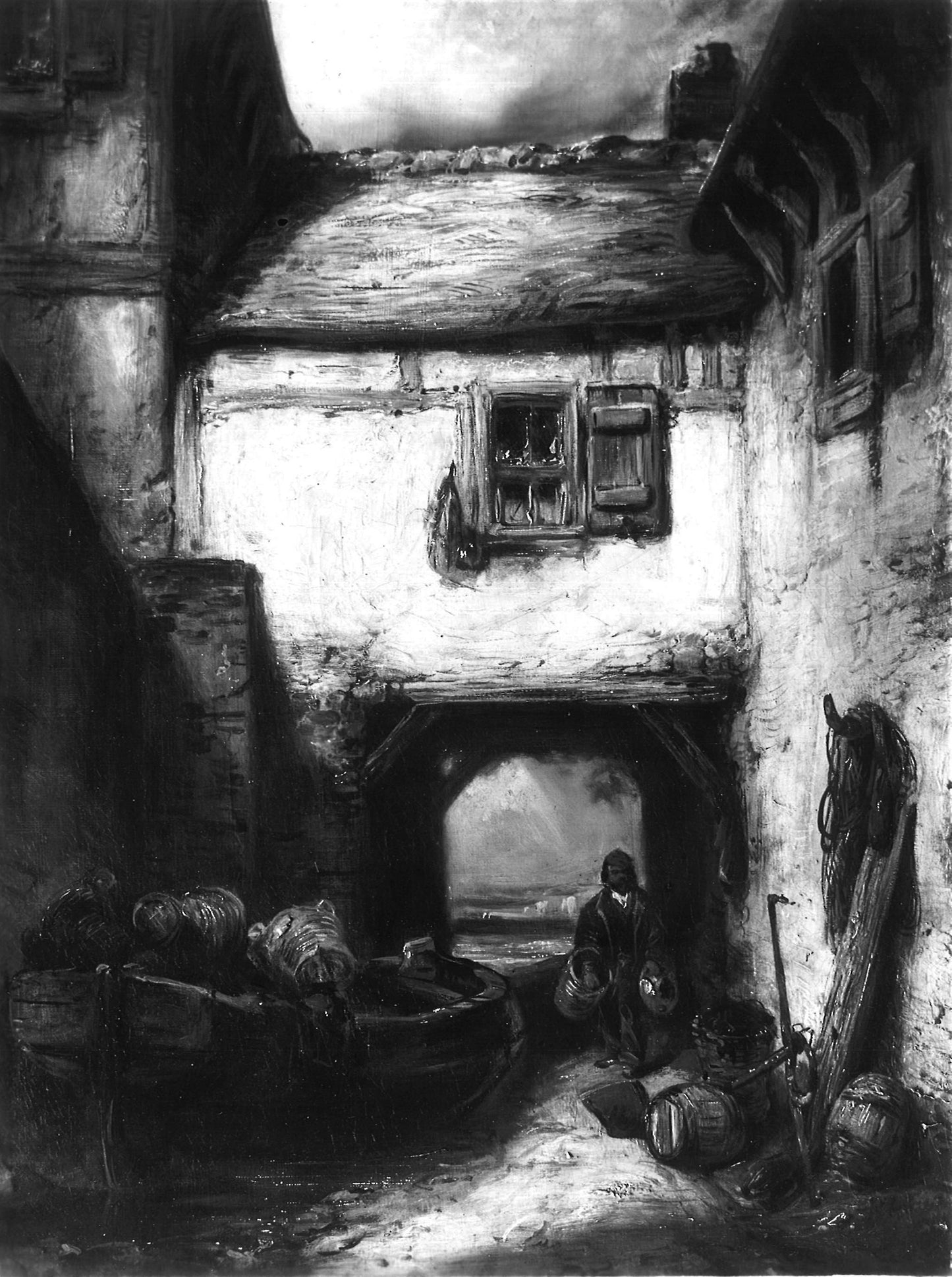 Courtyard - Alexandre Gabriel Decamps, Poster Print Wall Art