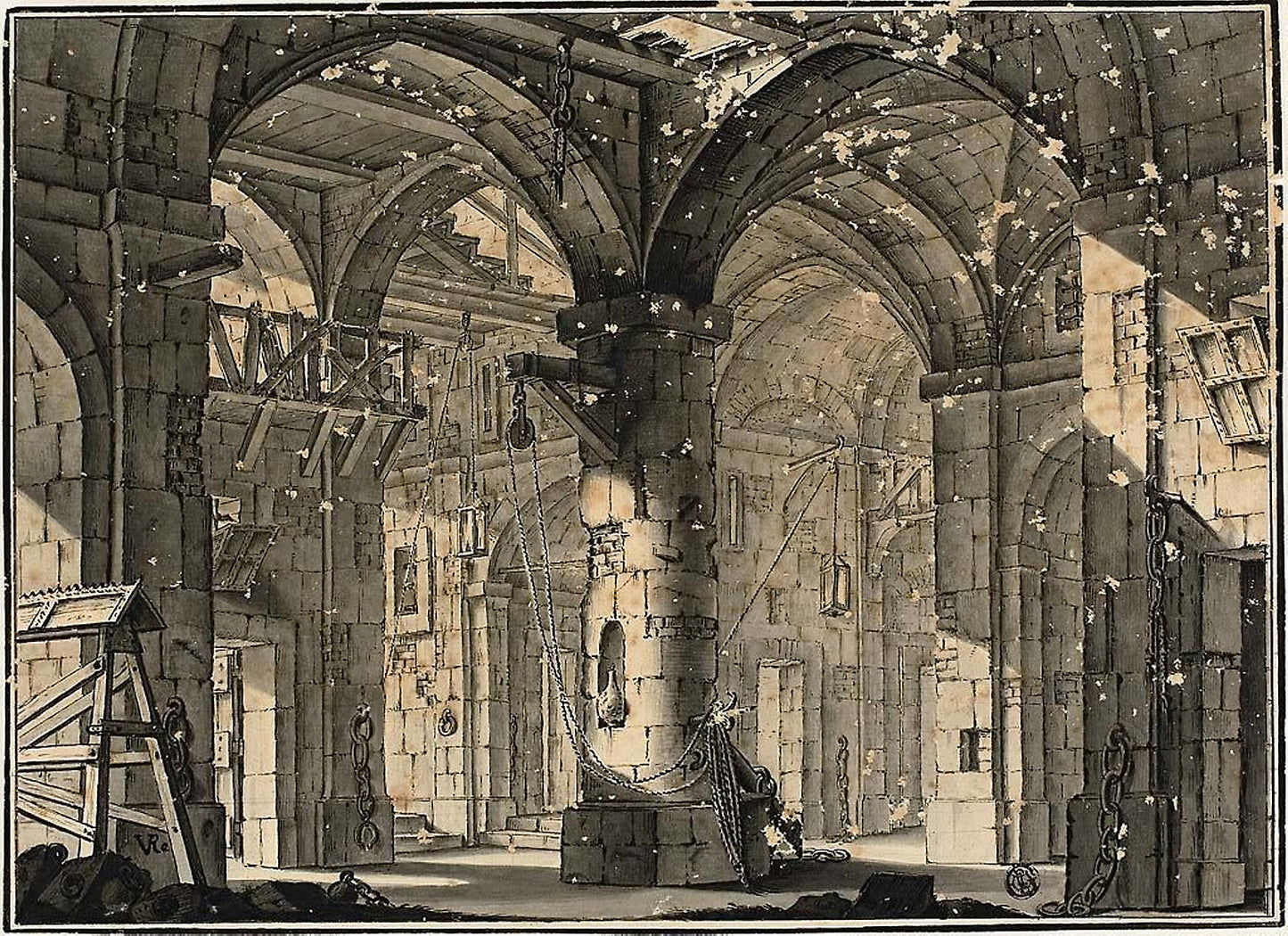 Prison Scene - Attributed to Vincenzo dal Re, Poster Print Wall Art
