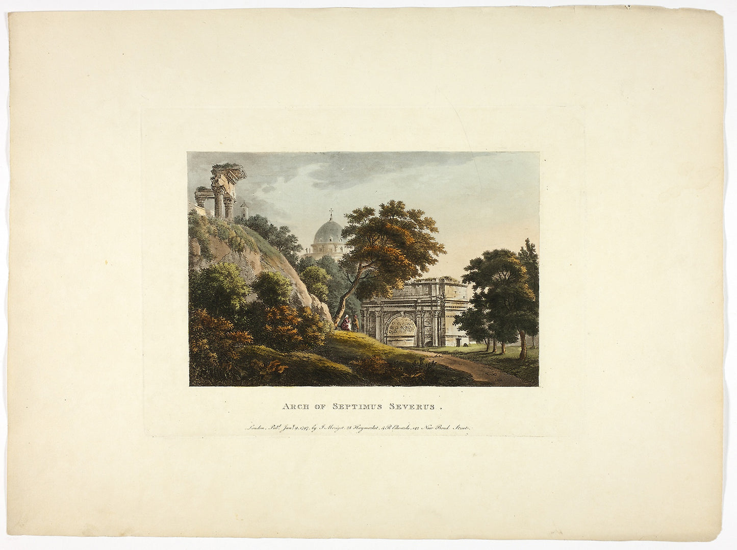 Arch of Septimus Severus, plate four from the Ruins of Rome - M. Dubourg, (English, active 1786-1838), Poster Print Wall Art