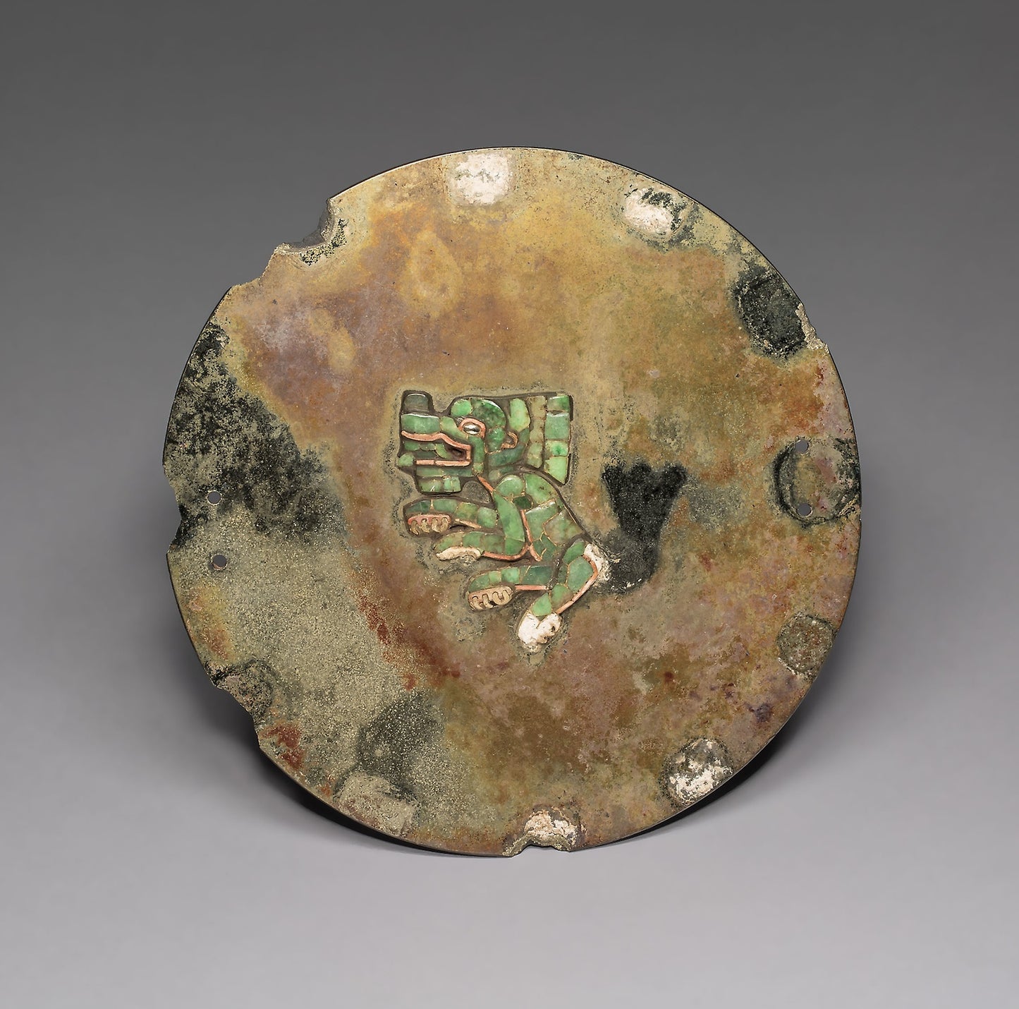 Mirror with Jaguar or Coyote Mosaic - Teotihuacan, Poster Print Wall Art