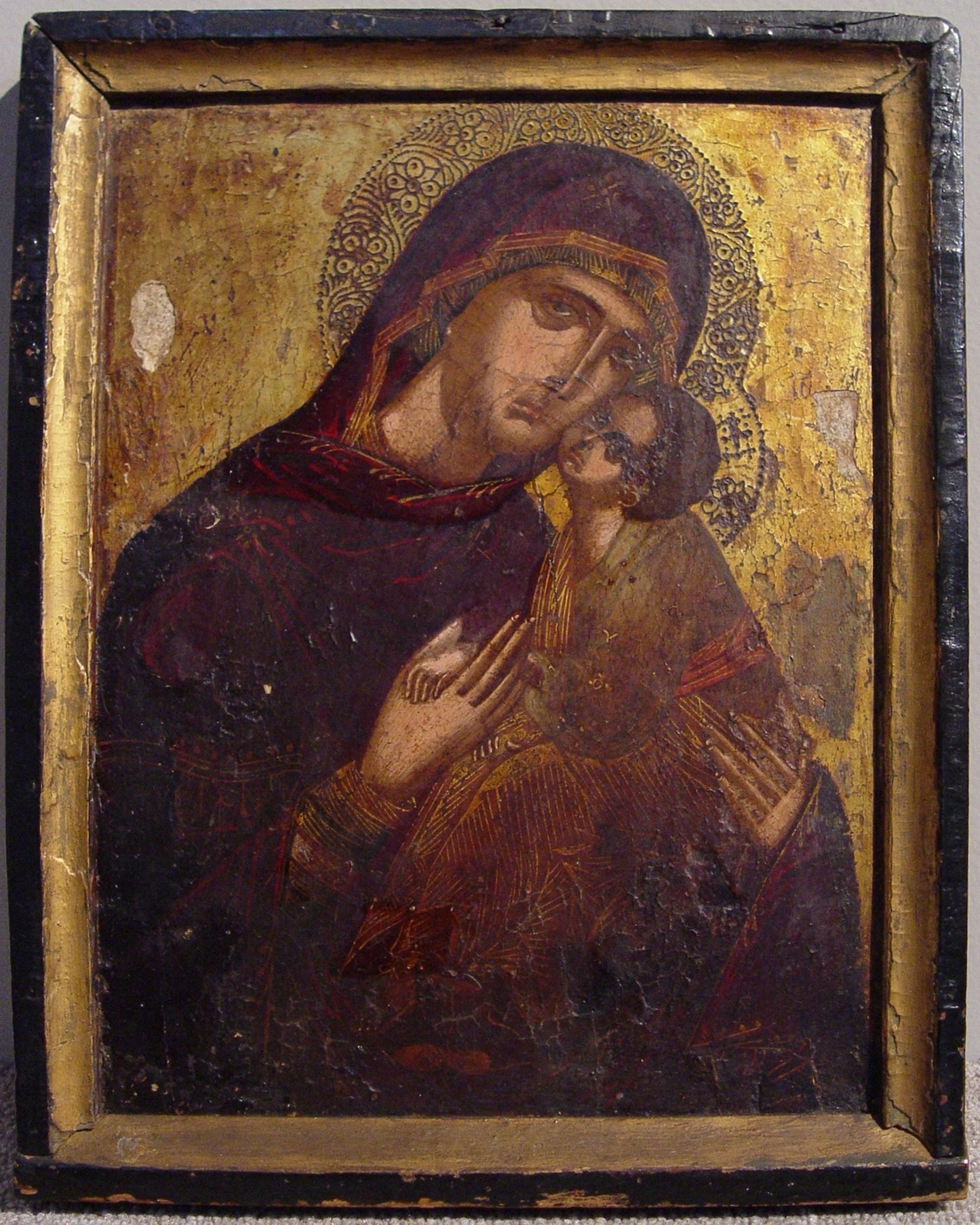 Icon with the Virgin and Child - Cretan, Poster Print Wall Art