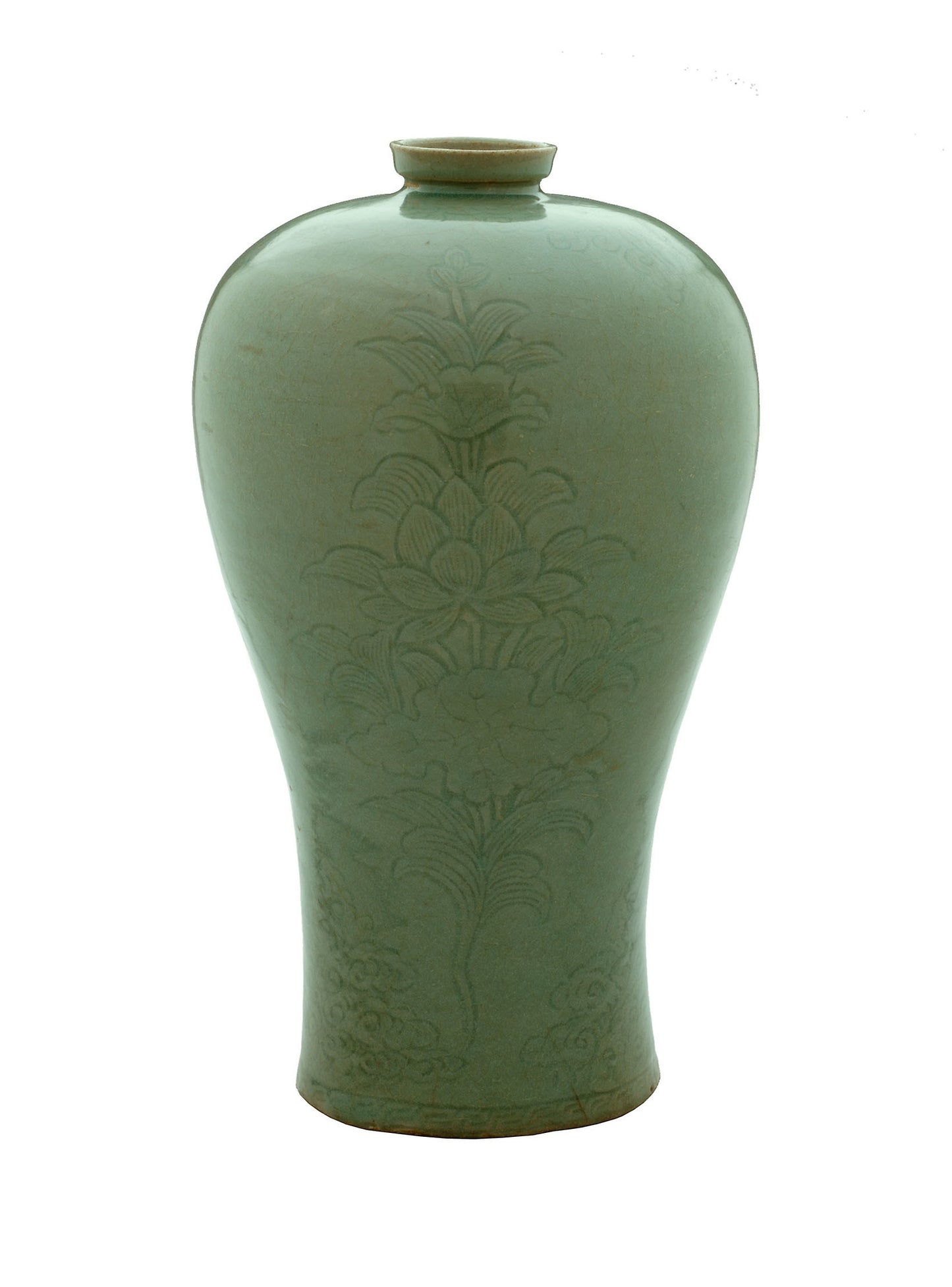 Vase(Maebyong) with Lotus Sprays and Cloud Scrolls - Korean, Poster Print Wall Art