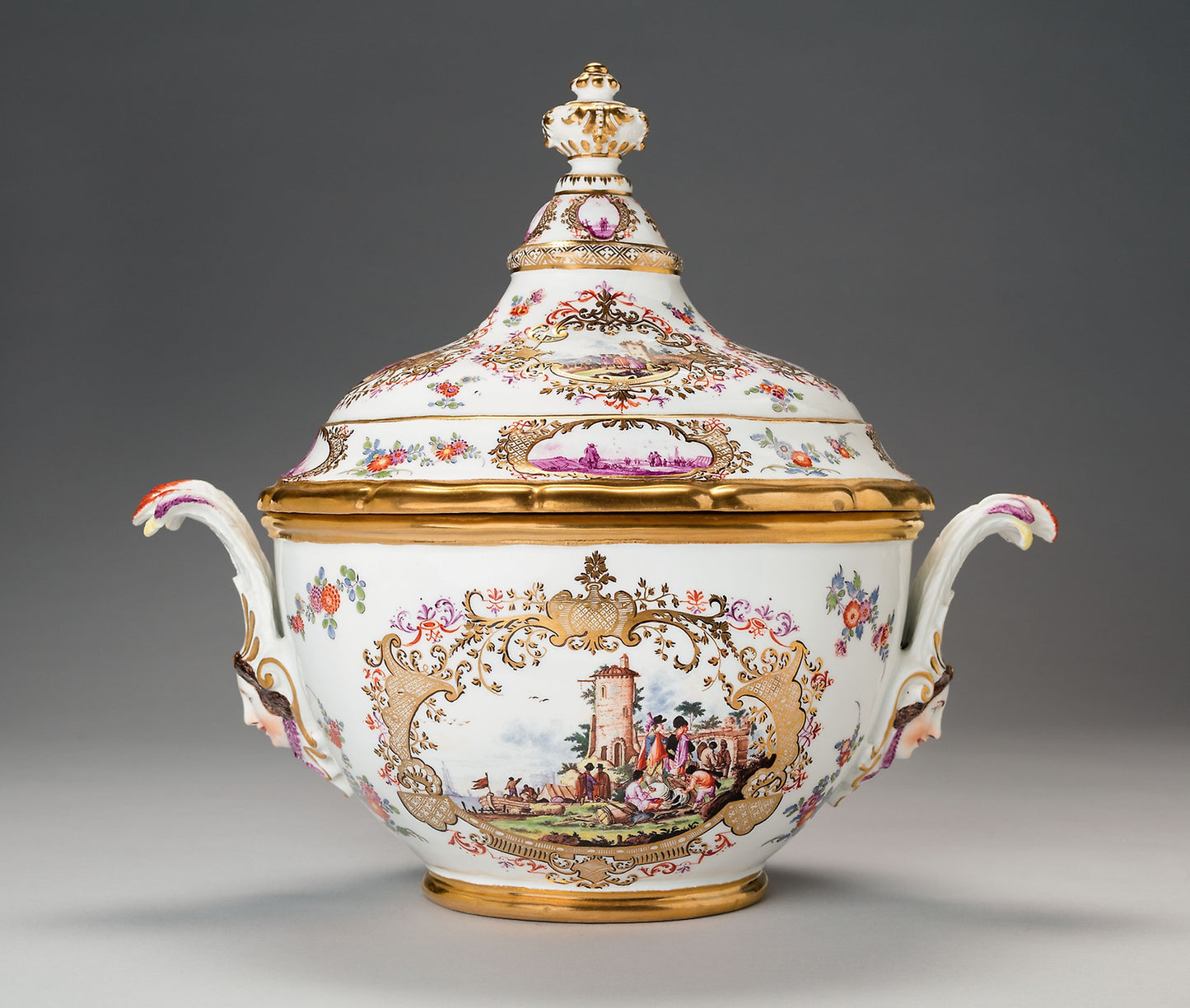 Covered Tureen and Stand (One of a Pair) - Meissen Porcelain Manufactory, Poster Print Wall Art