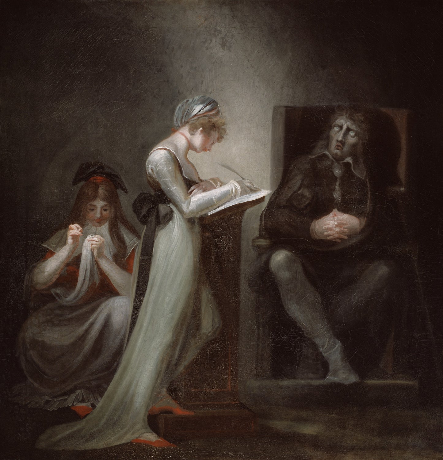 Milton Dictating to His Daughter: Henry Fuseli,16x12"(A3) Poster