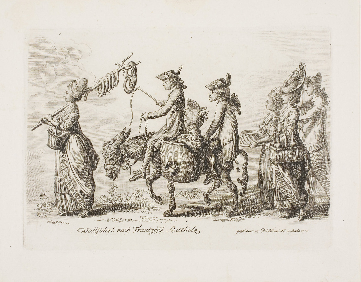 Pilgrimage to the Französisch Bucholz Spa near Berlin - Daniel Nikolaus Chodowiecki, Poster Print Wall Art