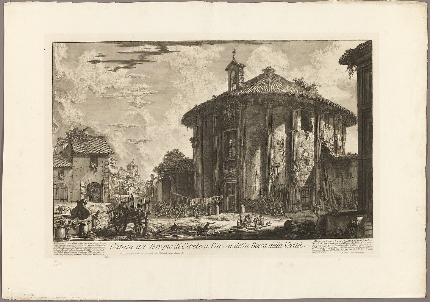 View of the Temple of Cybele in the Piazza of the Bocca della Verità, from Views of Rome - Giovanni Battista Piranesi, Poster Print Wall Art