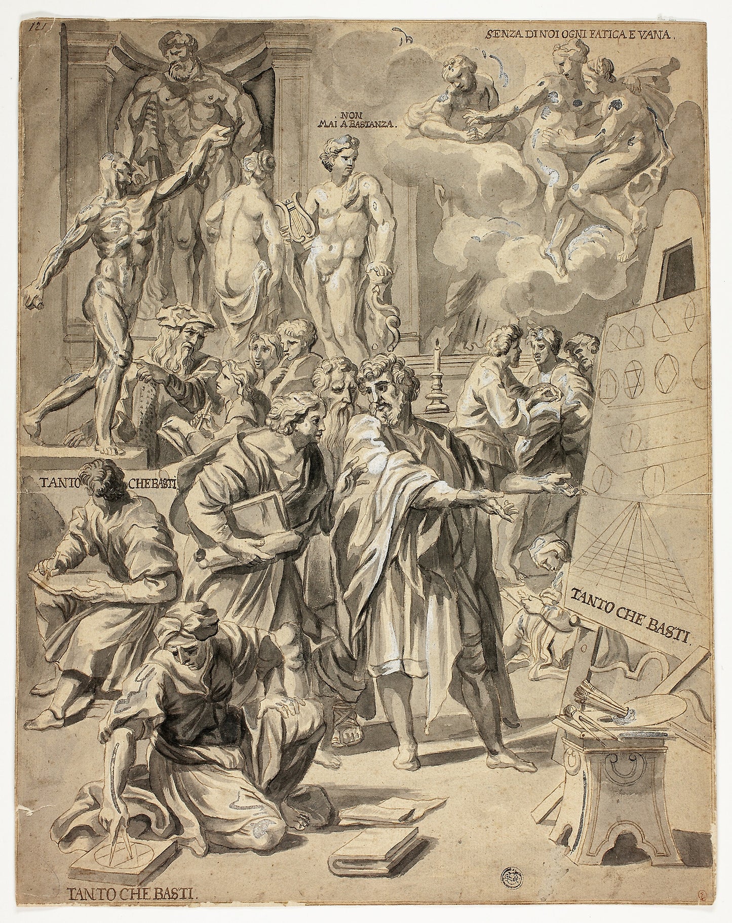 Allegorical Scene in Artist's Studio - After Carlo Maratti, Poster Print Wall Art
