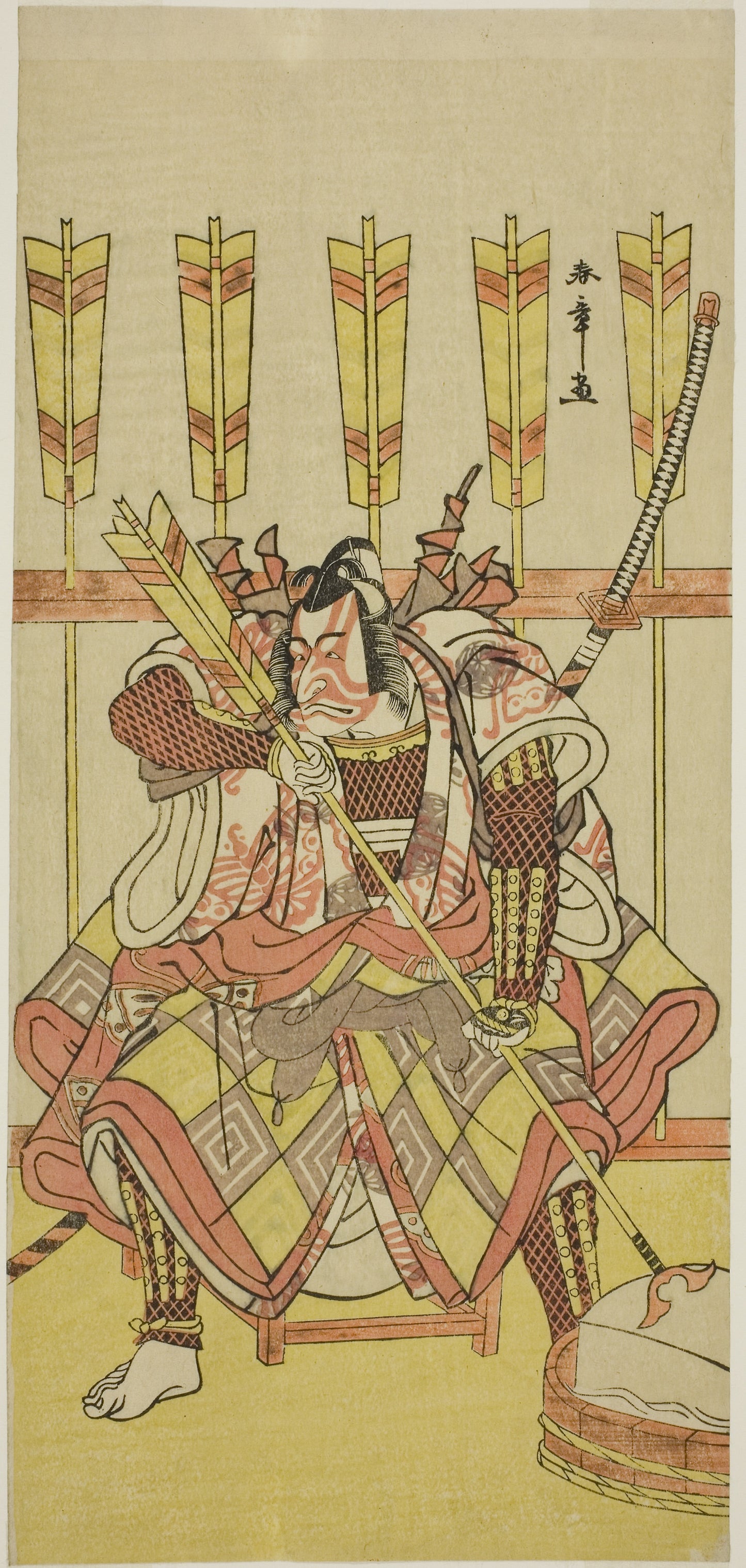 The Actor Ichikawa Danjuro V as Yanone Goro in the Play Kuruwa-gayoi Komachi Soga, Performed at the Nakamura Theater in the Fifth Month, 1781 - Katsukawa Shunsho ?? ??, Poster Print Wall Art