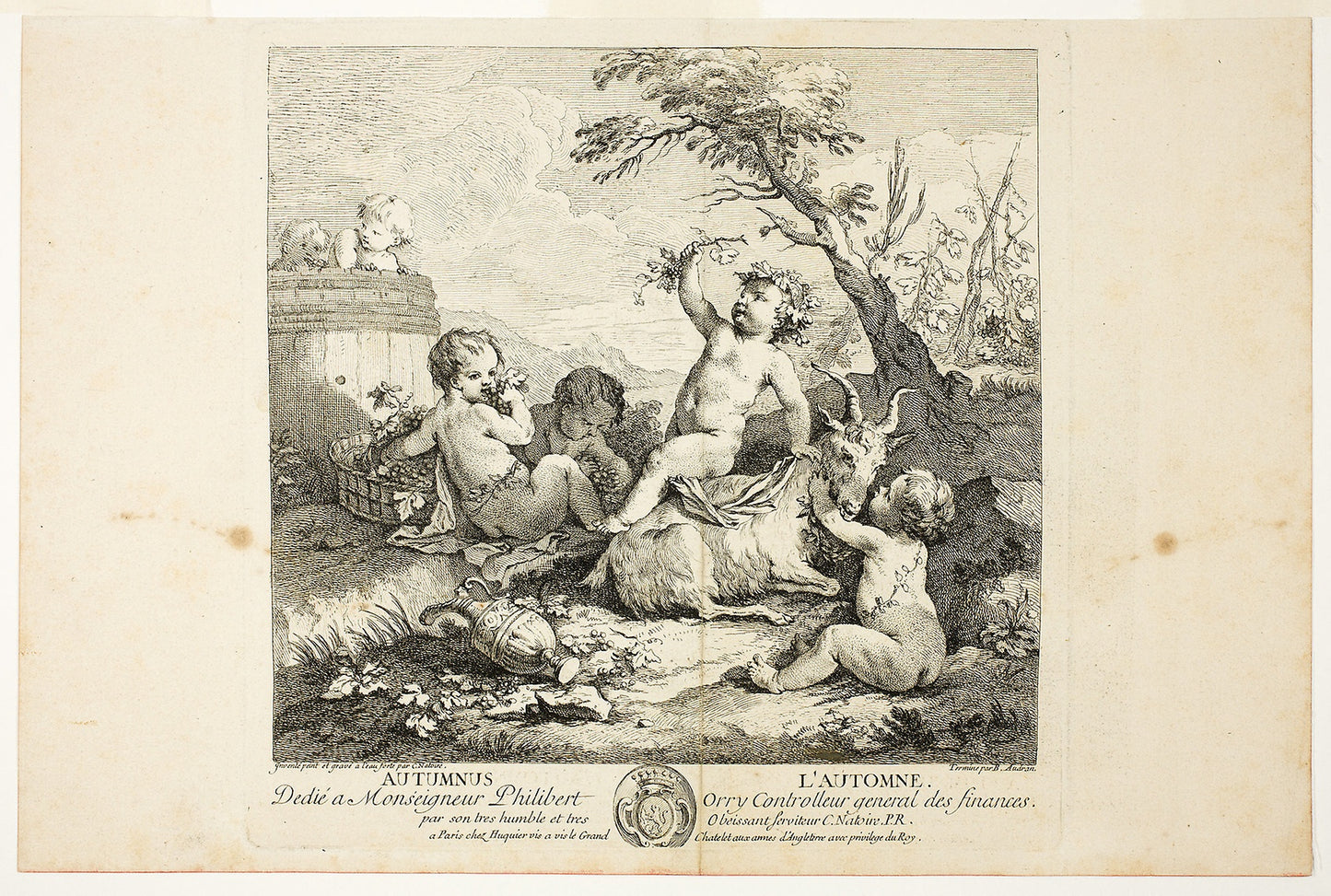 Autumn, plate three from Le Quatre Saisons - Charles-Joseph Natoire, Poster Print Wall Art