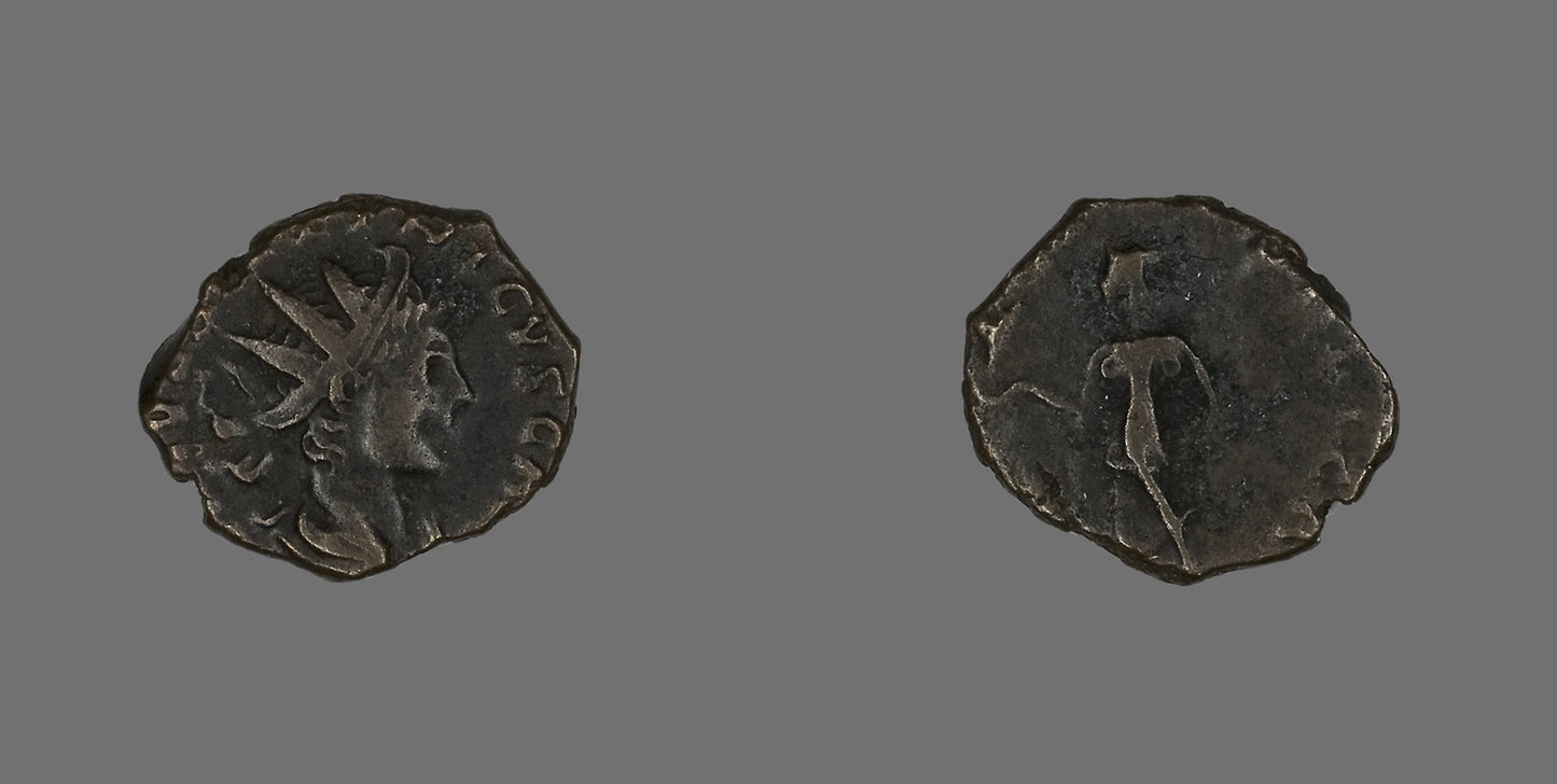 Coin Portraying Emperor Tetricus II - Roman, Poster Print Wall Art